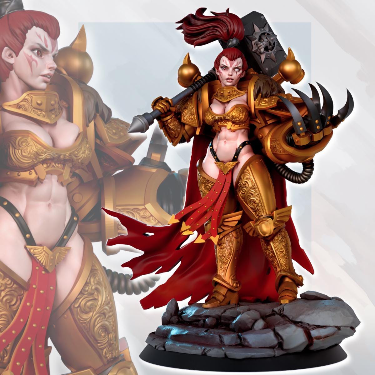Female Space Knight Miniature | Gaz Minis