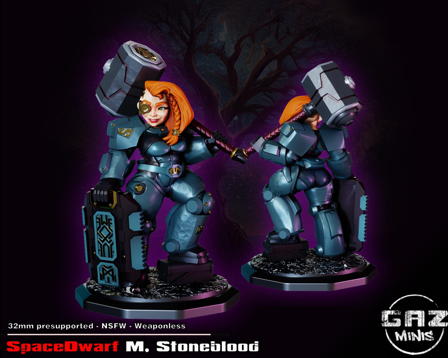 Space Dwarf M. Stoneblood Miniature | Gaz Minis