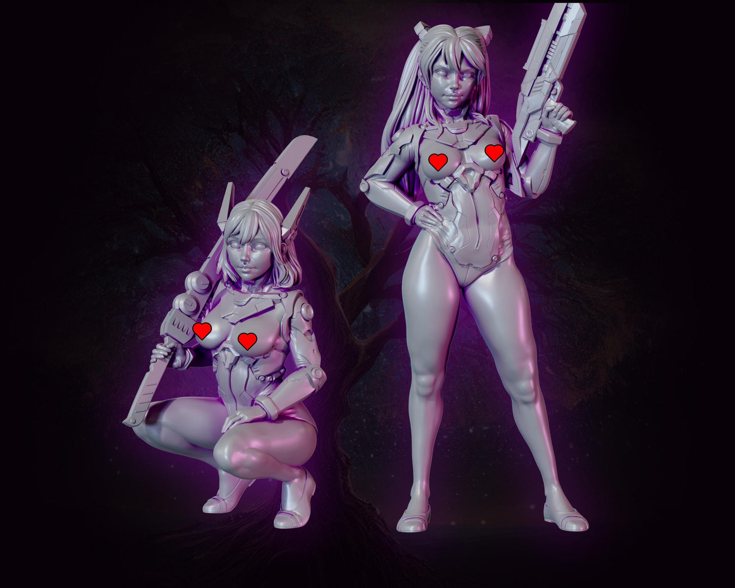 Cyberpunk Twins Miniature | Gaz Minis