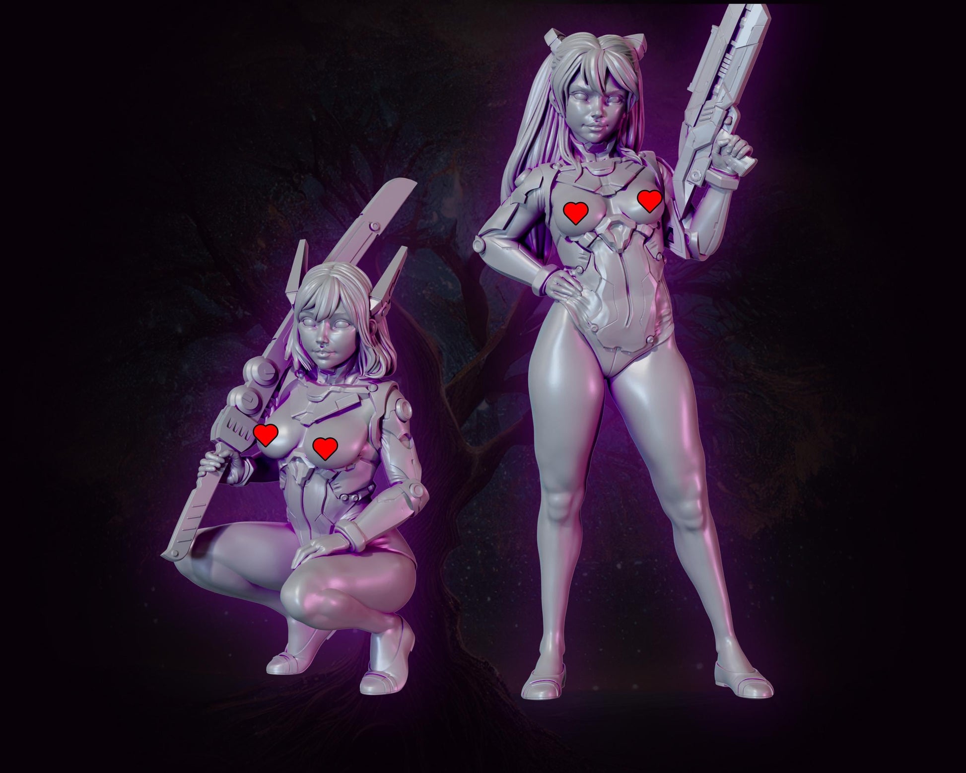Cyberpunk Twins Miniature | Gaz Minis