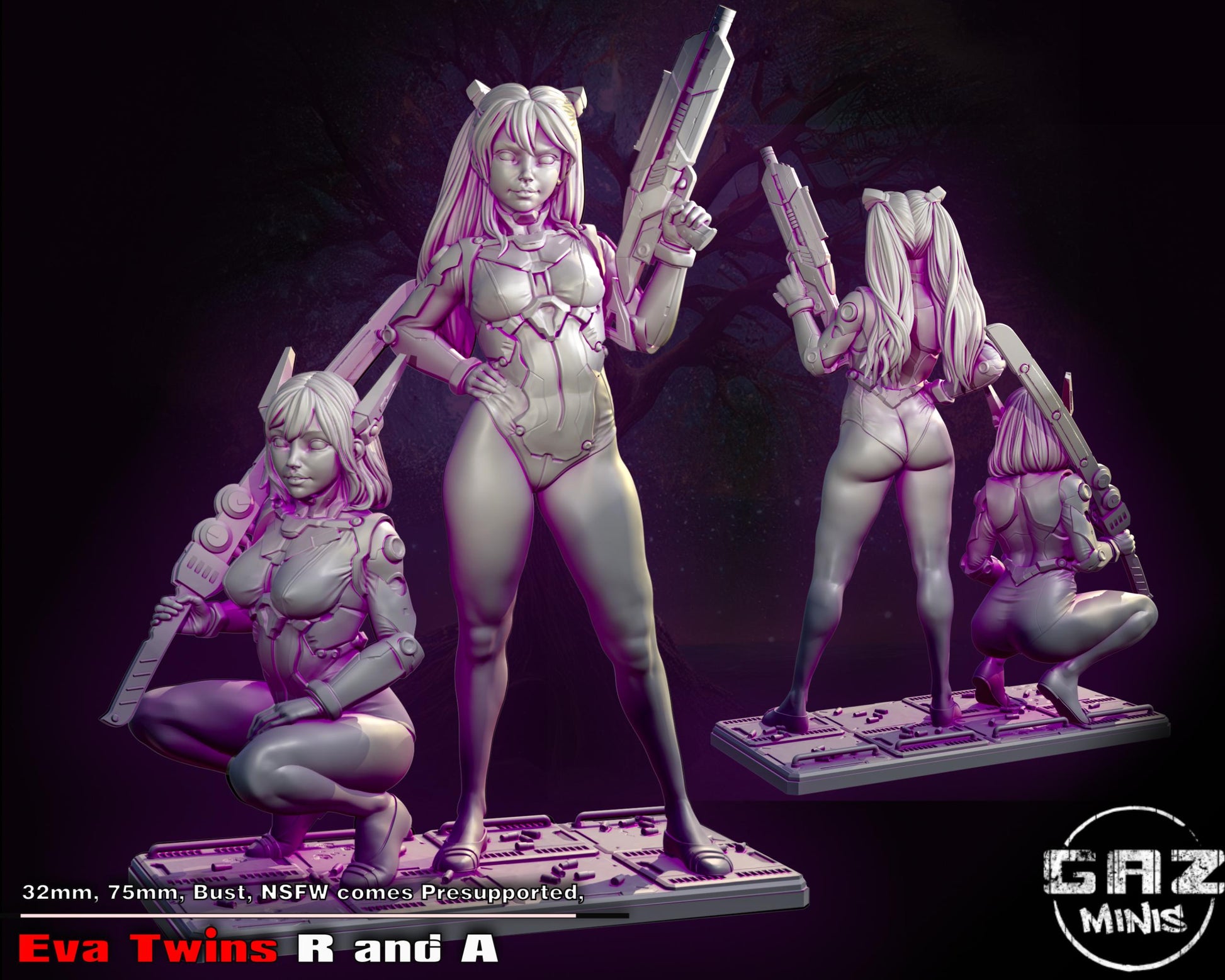 Cyberpunk Twins Miniature | Gaz Minis