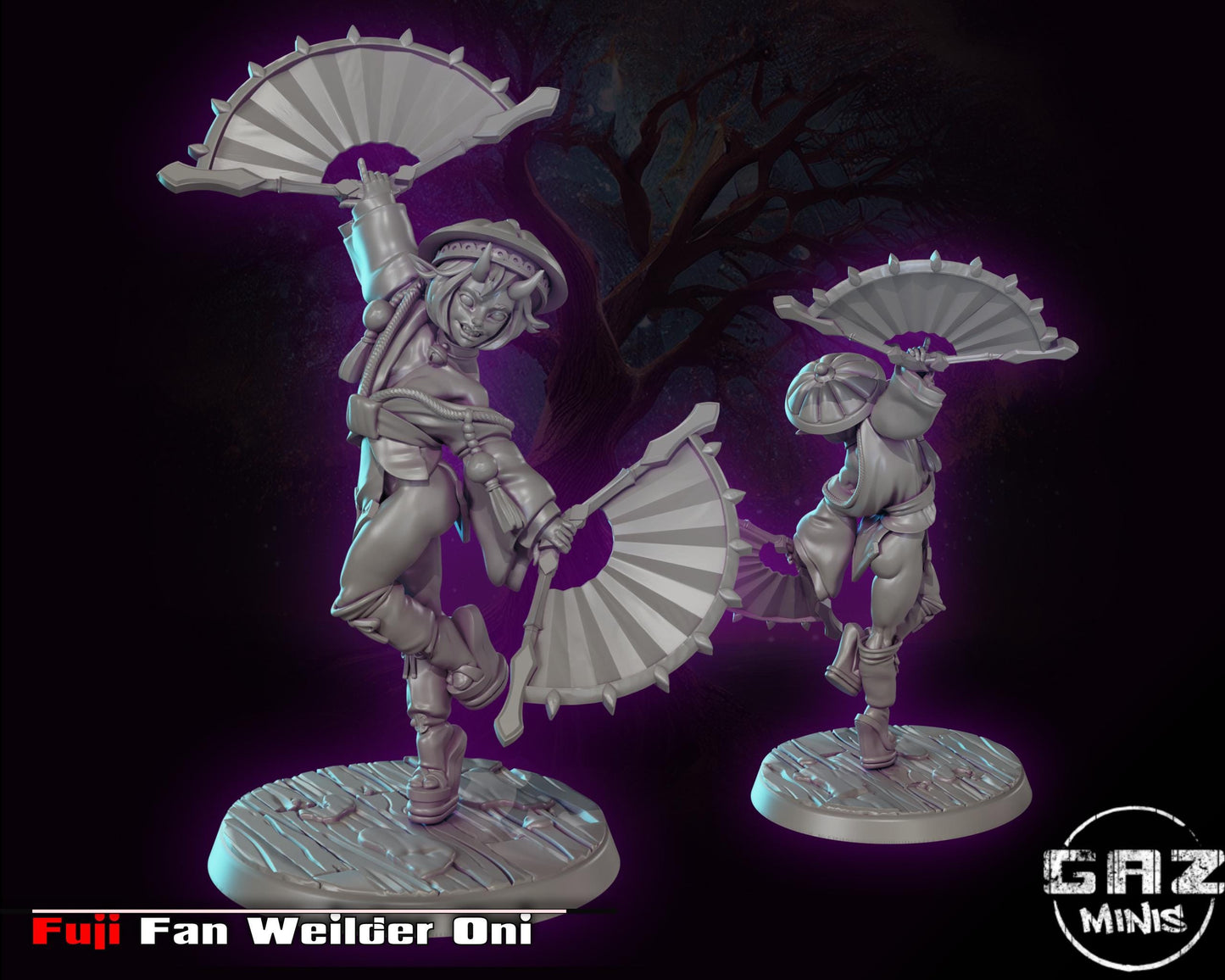 Fan Wielding Oni Miniature | Gaz Minis