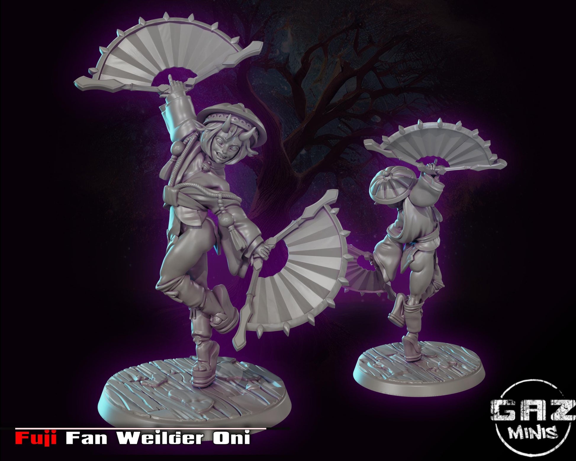 Fan Wielding Oni Miniature | Gaz Minis