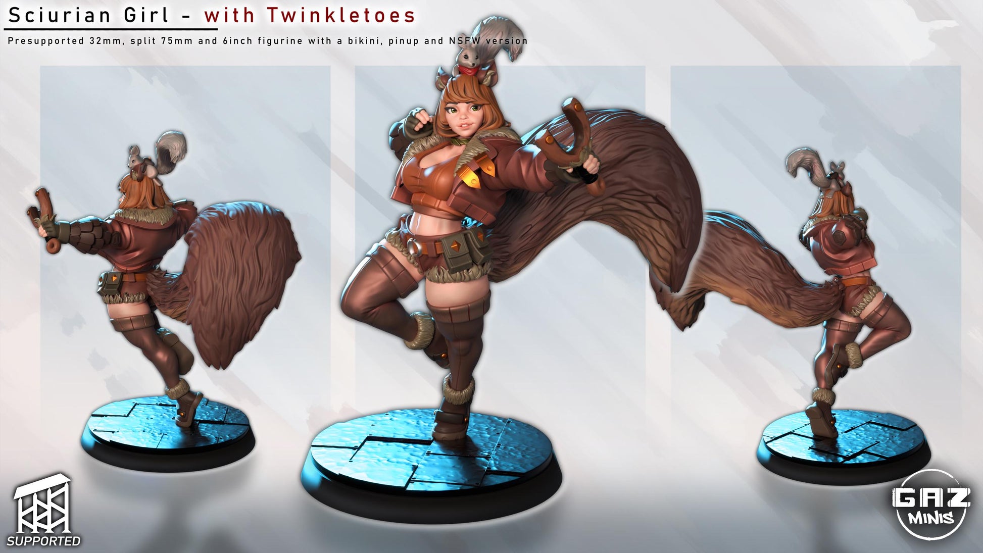 Sciurian Girl Tabletop Miniature | Gaz Minis