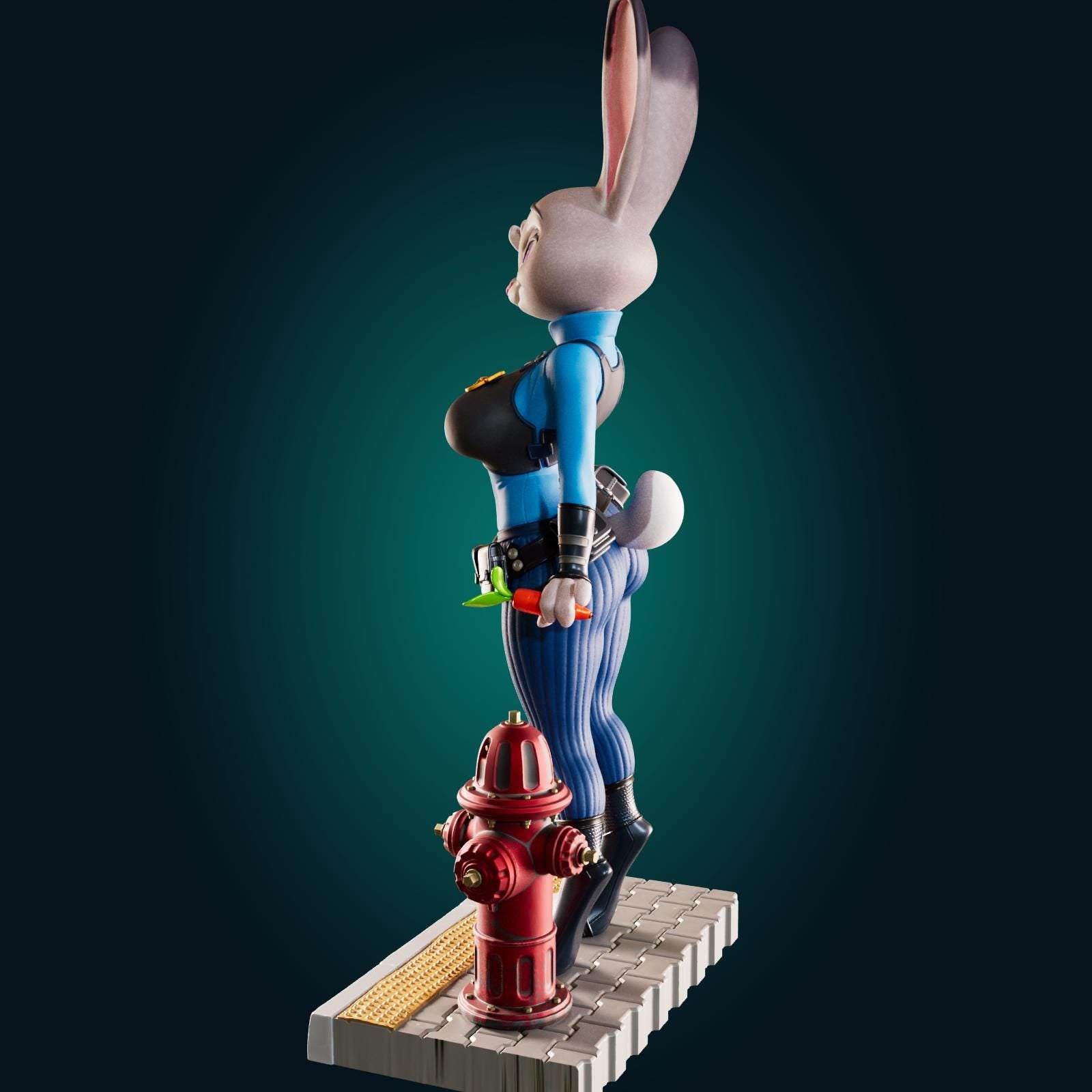Bunny Cop Model Kit | 3D Resin Printed Figurine | Officer Rhu