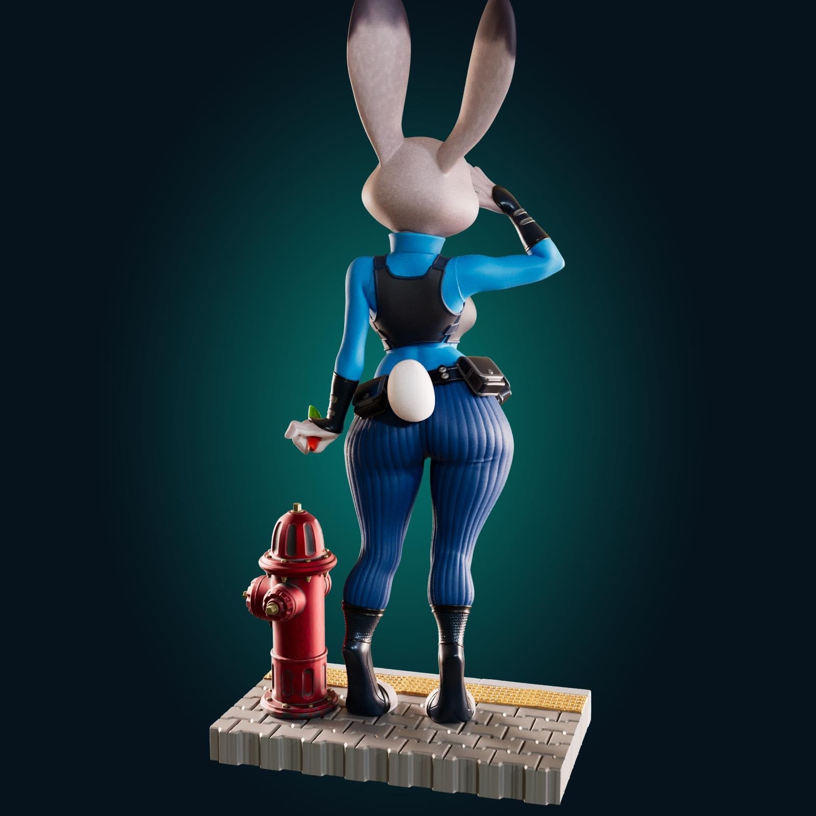 Bunny Cop Model Kit | 3D Resin Printed Figurine | Officer Rhu