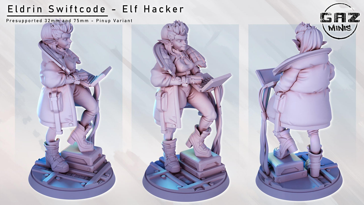 Eldrin Swiftcode - Elf Hacker Miniature | Gaz Minis