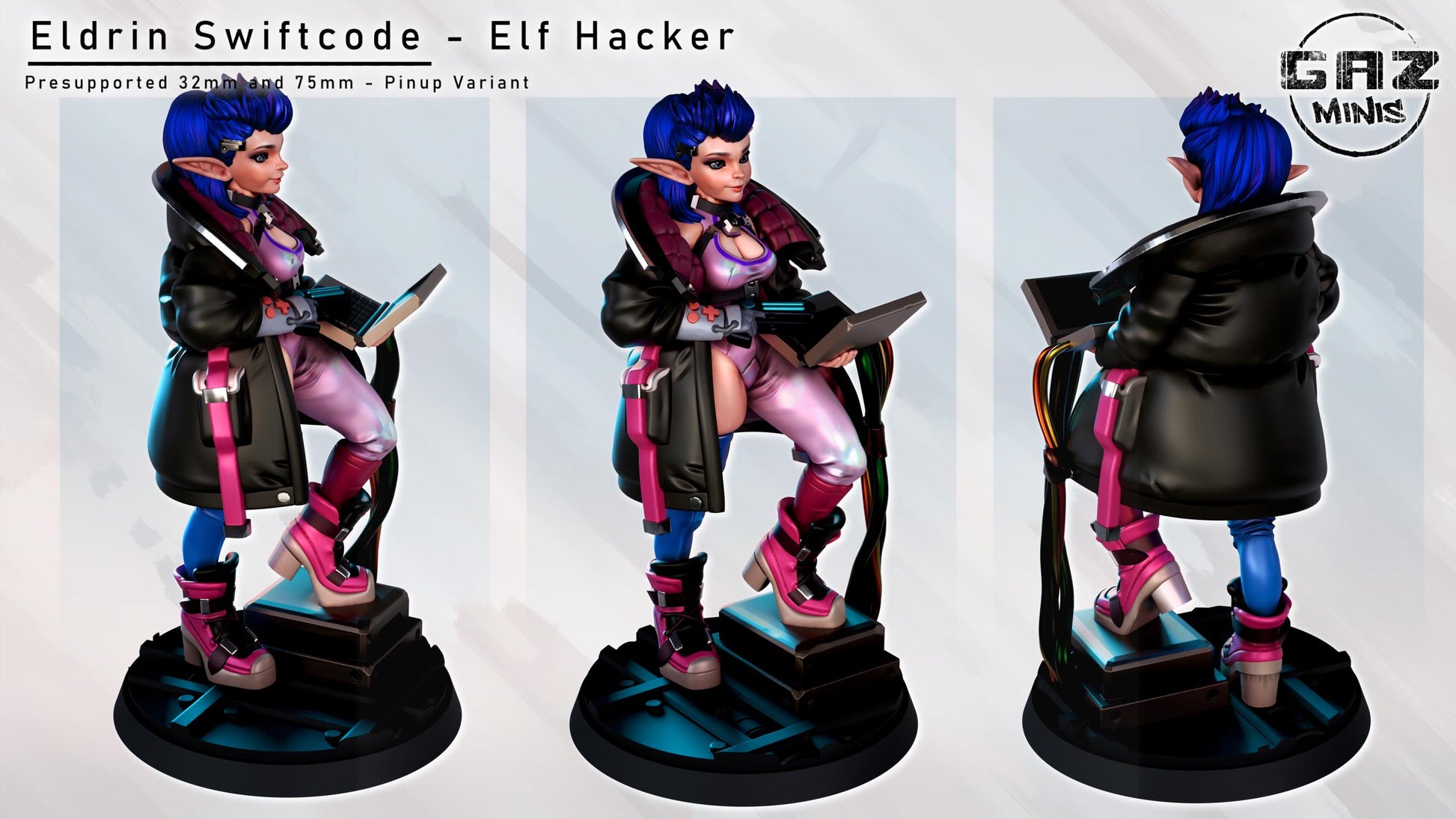 Eldrin Swiftcode - Elf Hacker Miniature | Gaz Minis