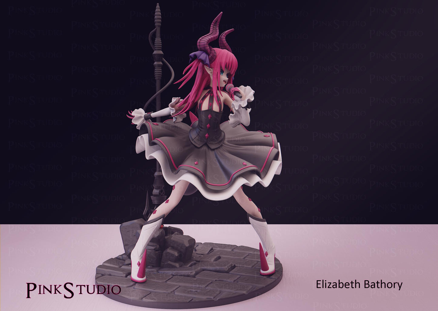 Dragon Servant Girl Model Kit | 3D Resin Printed Figurine | Pink Studio