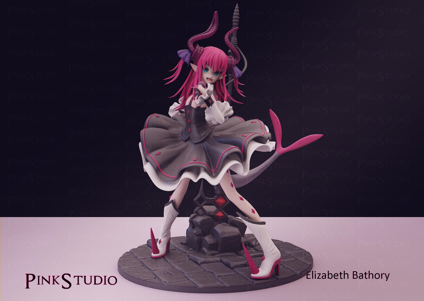 Dragon Servant Girl Model Kit | 3D Resin Printed Figurine | Pink Studio
