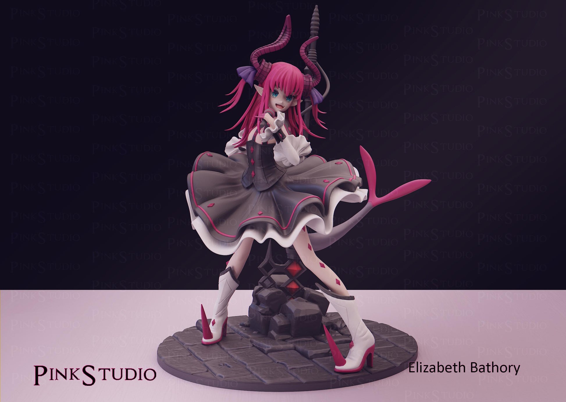 Dragon Servant Girl Model Kit | 3D Resin Printed Figurine | Pink Studio