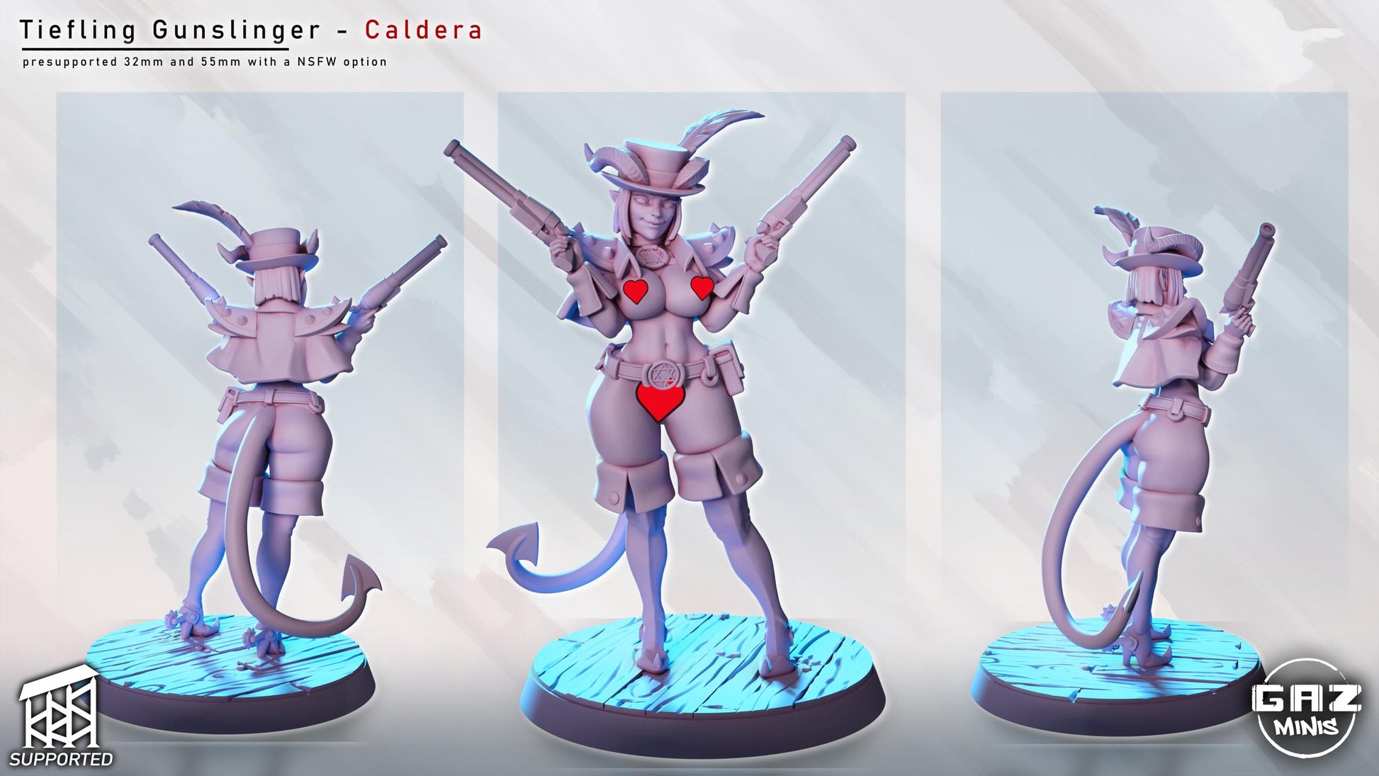Tiefling Gunslinger Miniature | Gaz Minis