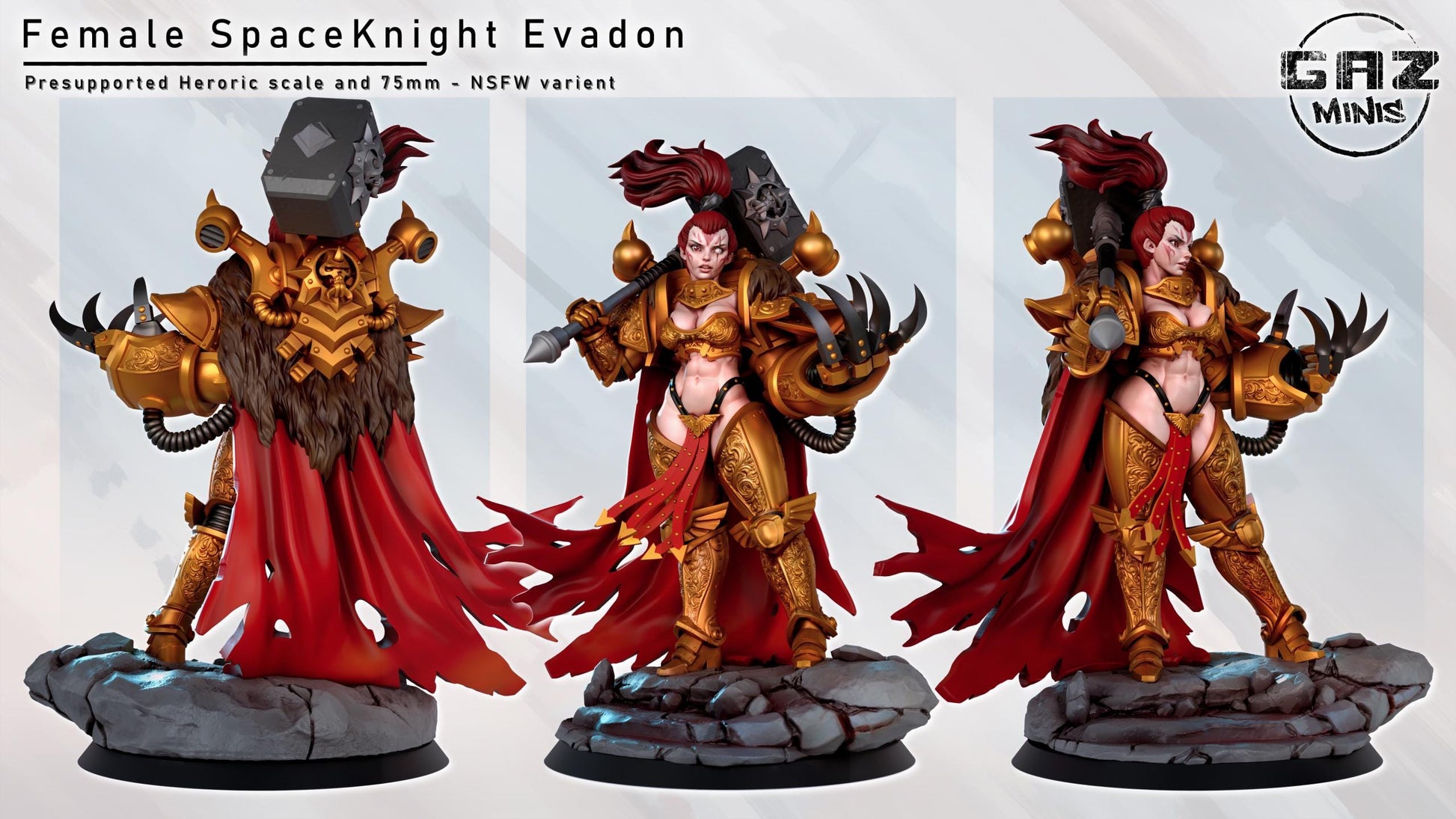 Female Space Knight Miniature | Gaz Minis