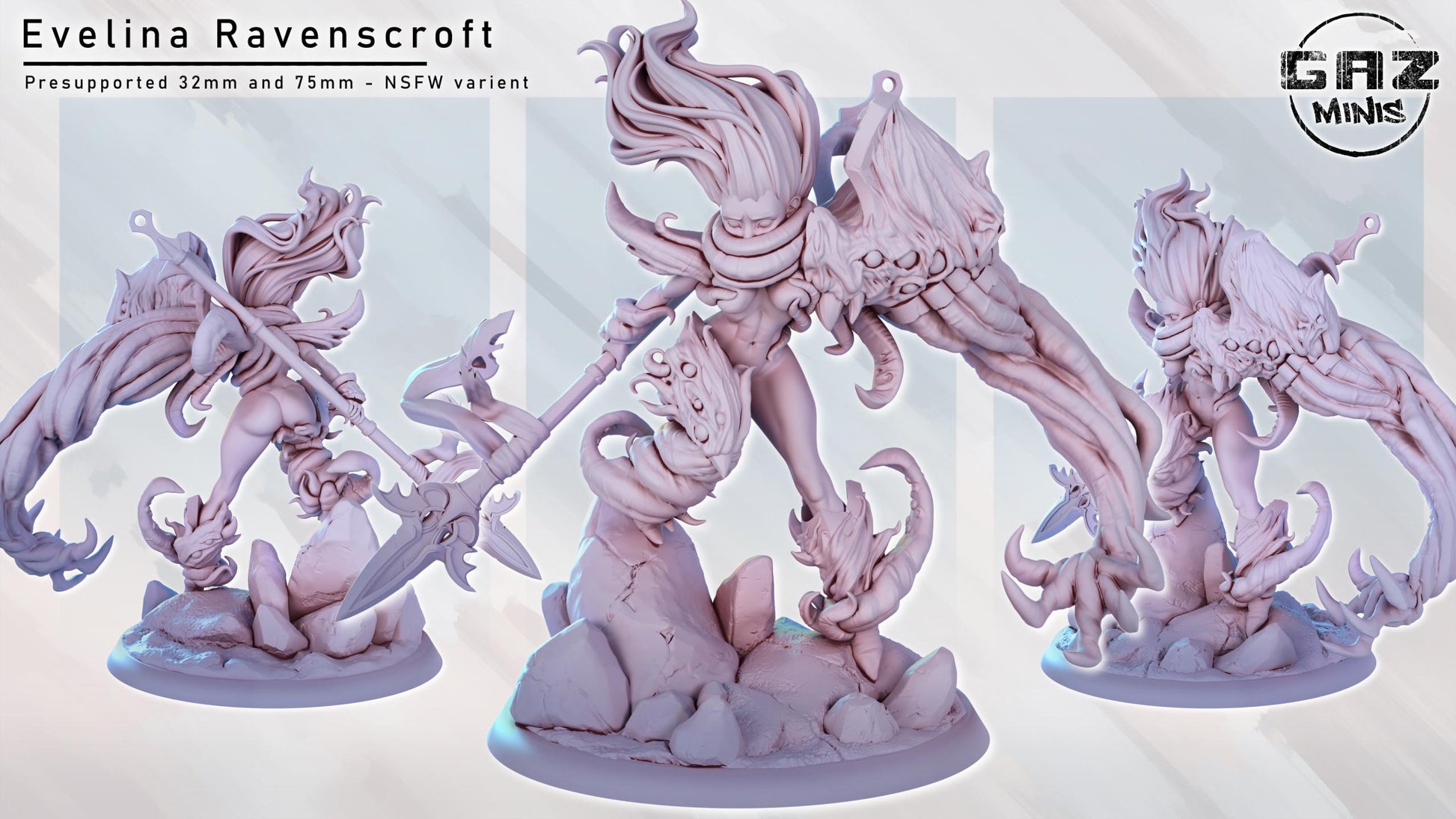 Cursed Warrior Evelina Ravenscroft Miniature | Gaz Minis