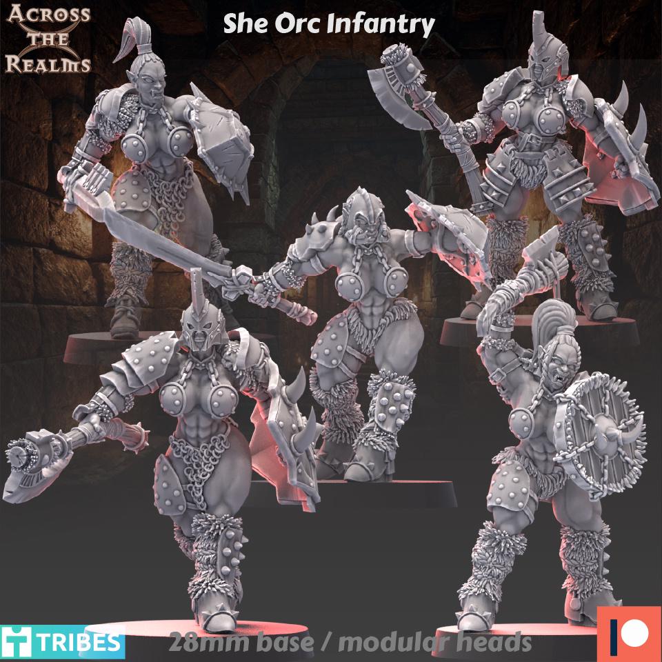 She Orc Infantry Miniatures | Across the Realms