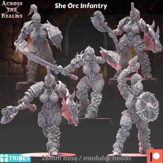 She Orc Infantry Miniatures | Across the Realms