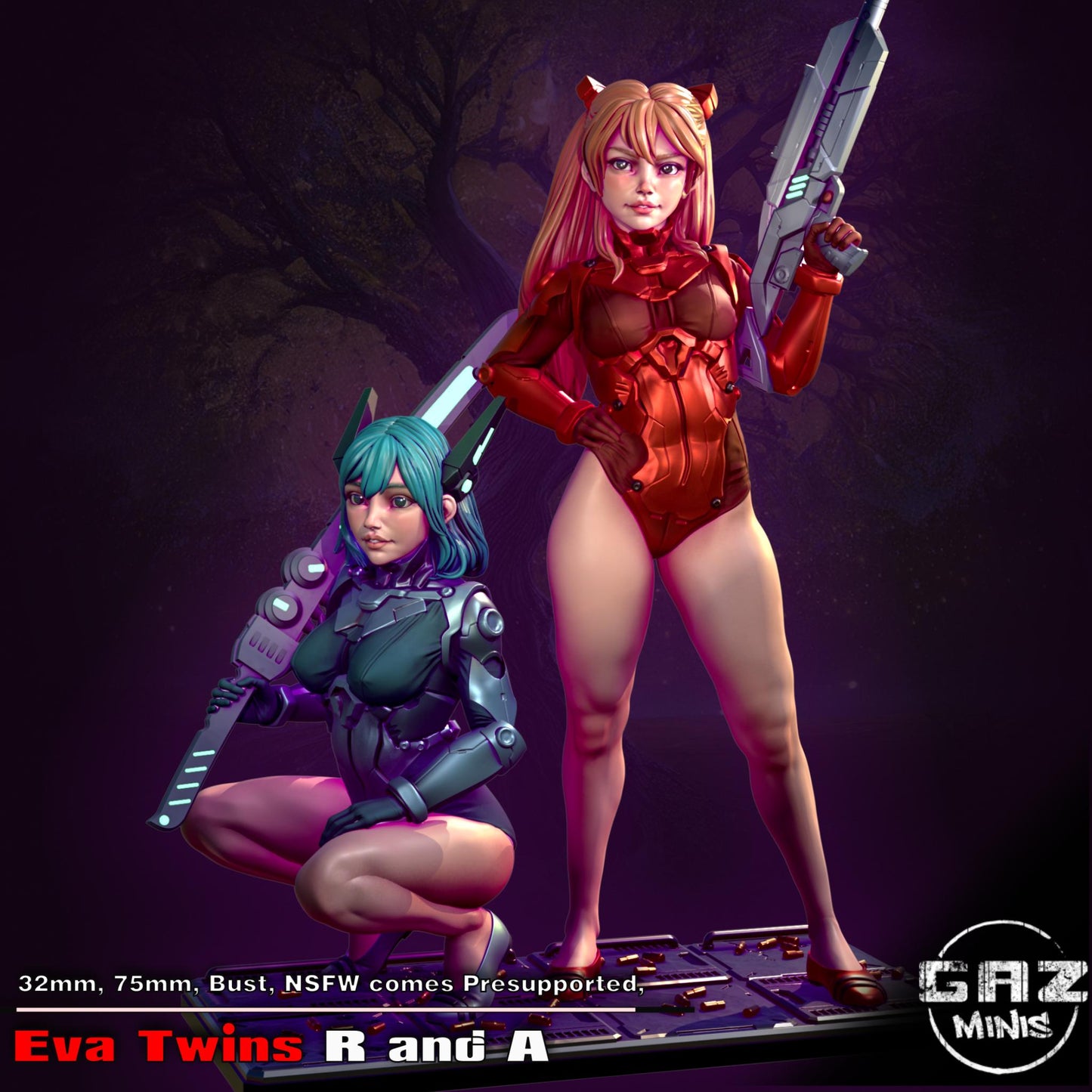 Cyberpunk Twins Miniature | Gaz Minis