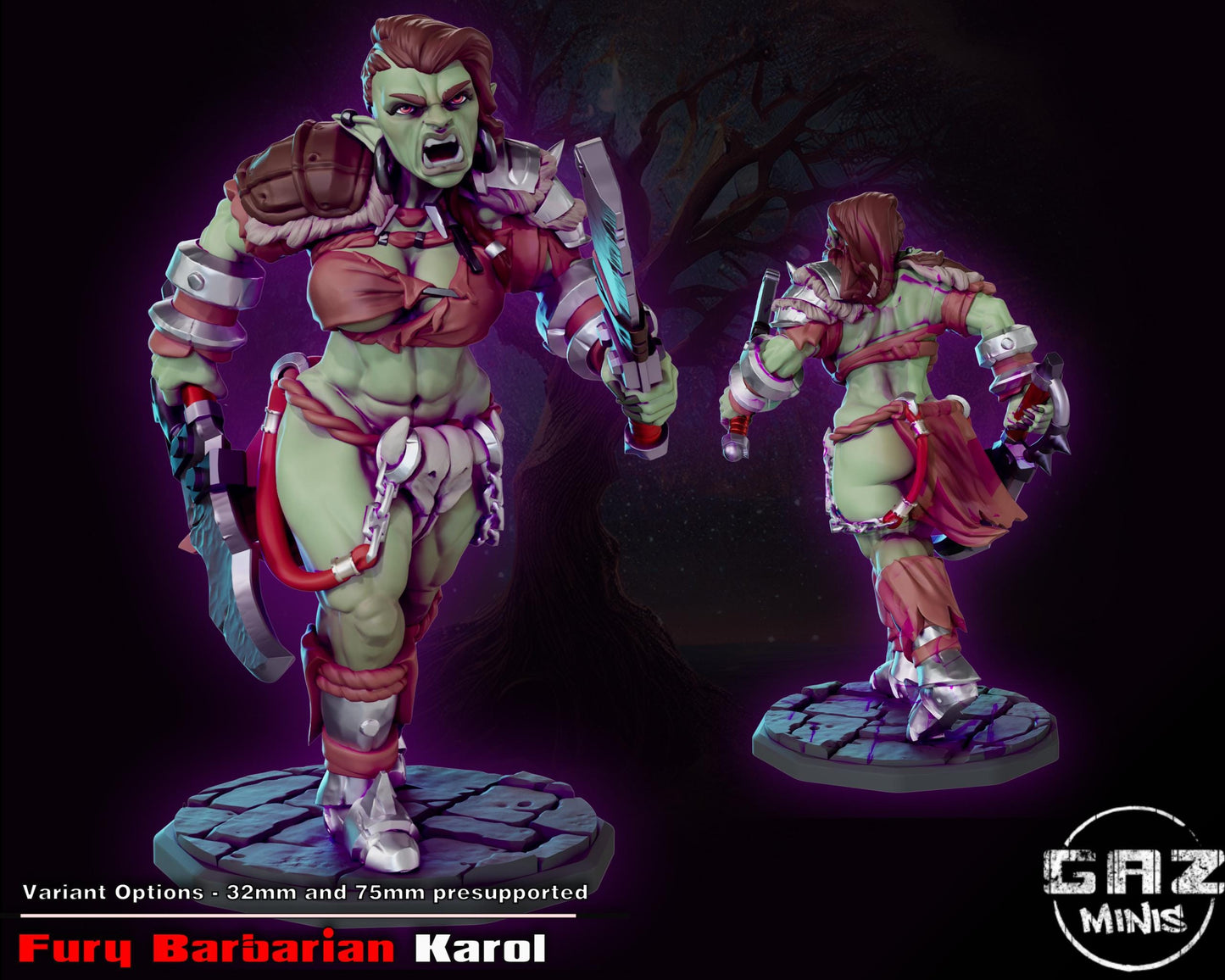 Fury Barbarian Miniature | Gaz Minis