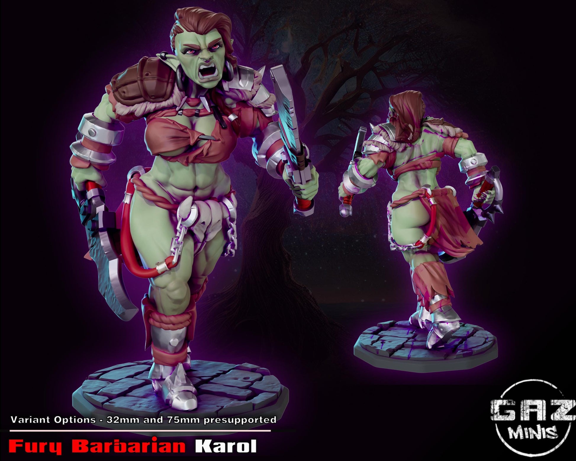 Fury Barbarian Miniature | Gaz Minis