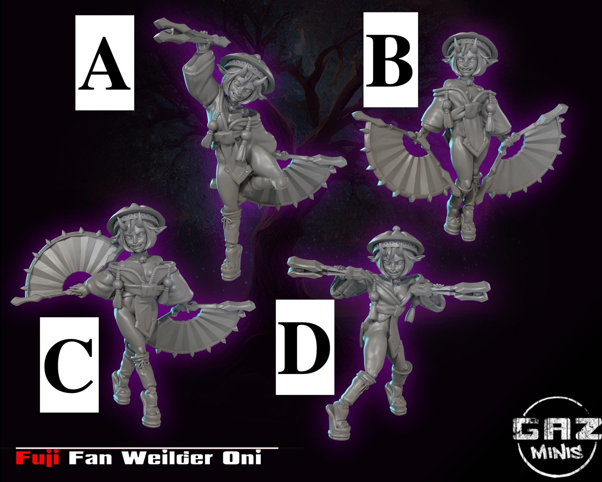 Fan Wielding Oni Miniature | Gaz Minis