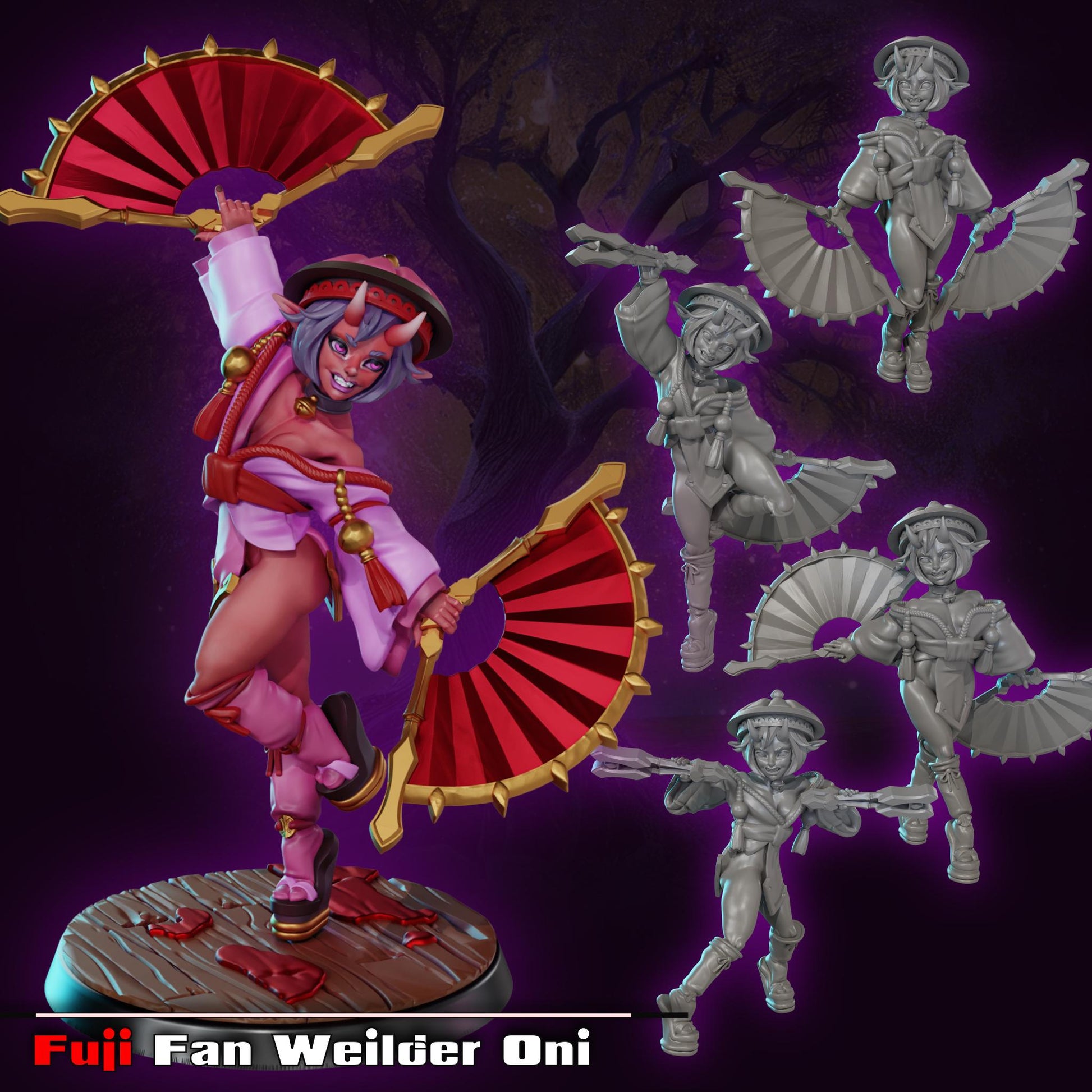Fan Wielding Oni Miniature | Gaz Minis