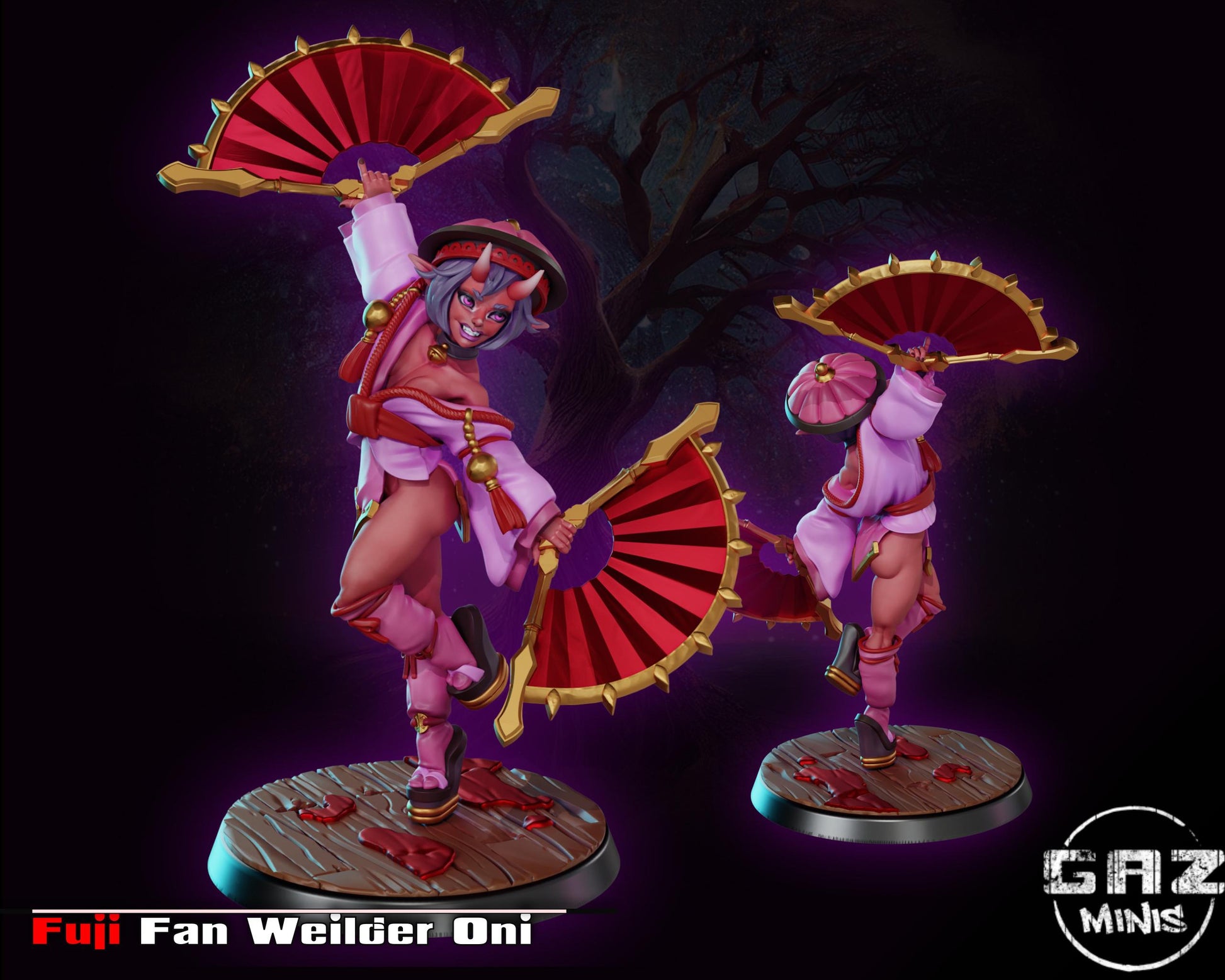 Fan Wielding Oni Miniature | Gaz Minis
