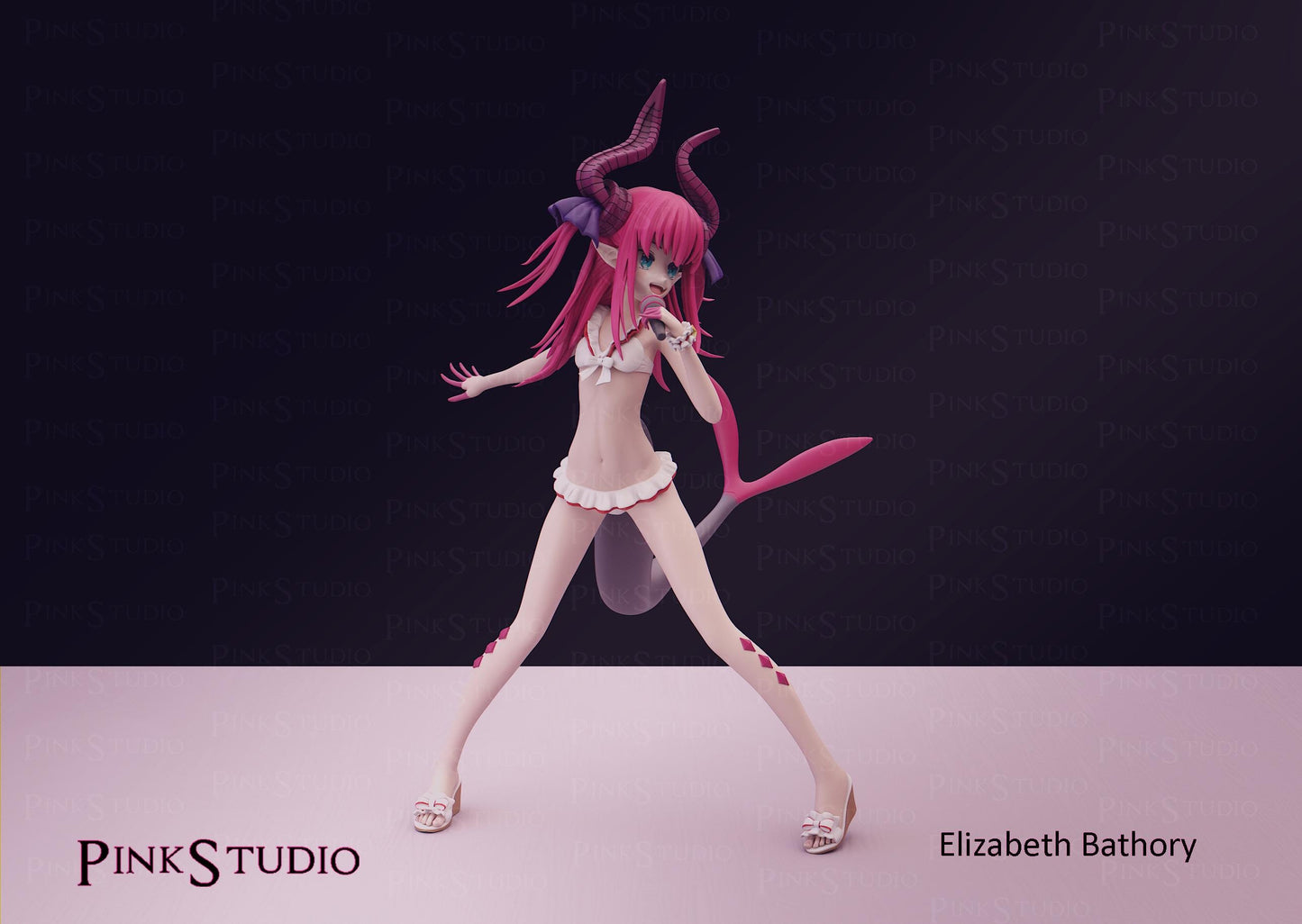 Dragon Servant Girl Model Kit | 3D Resin Printed Figurine | Pink Studio