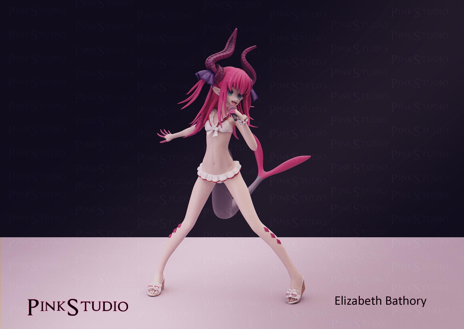 Dragon Servant Girl Model Kit | 3D Resin Printed Figurine | Pink Studio