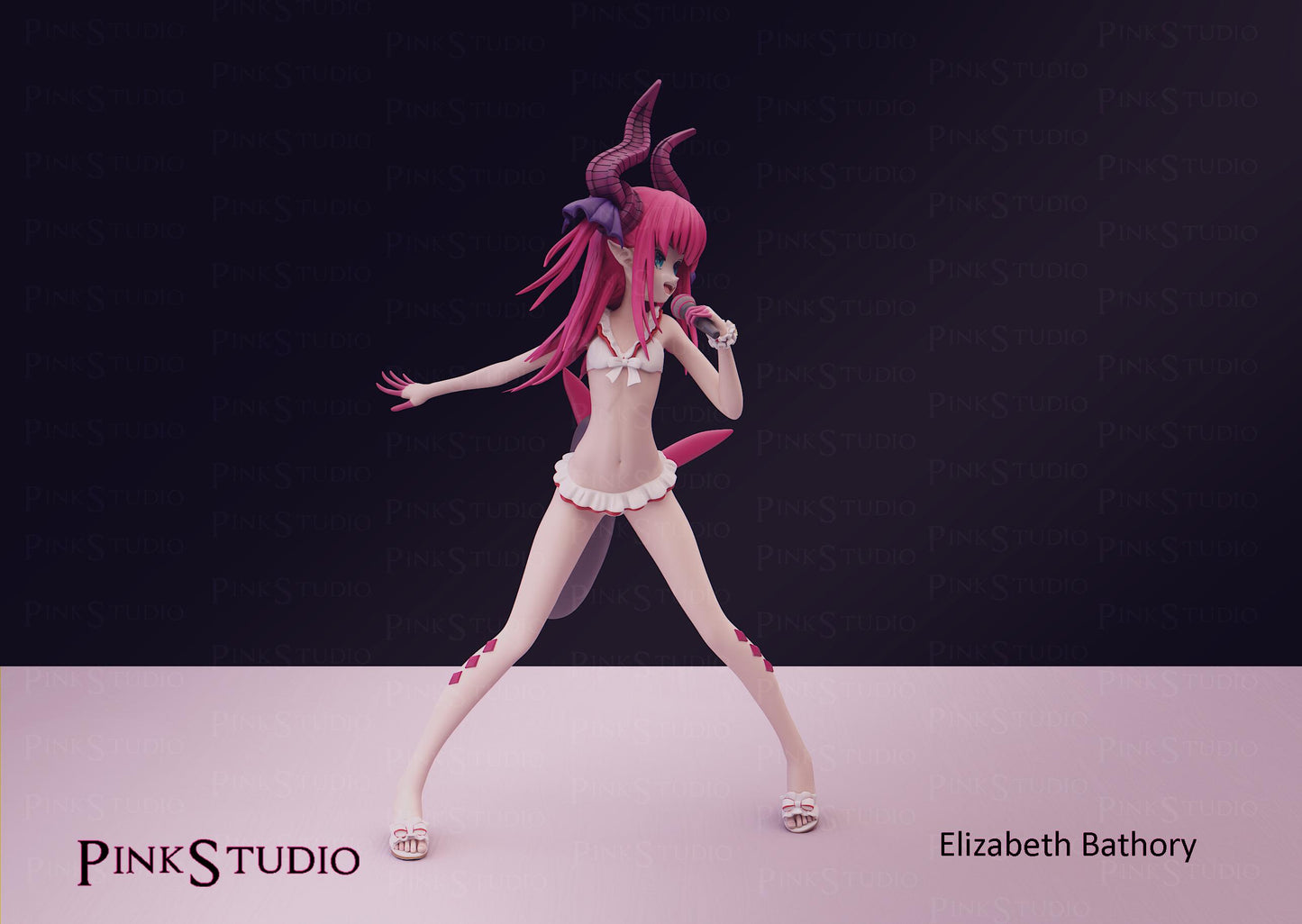 Dragon Servant Girl Model Kit | 3D Resin Printed Figurine | Pink Studio