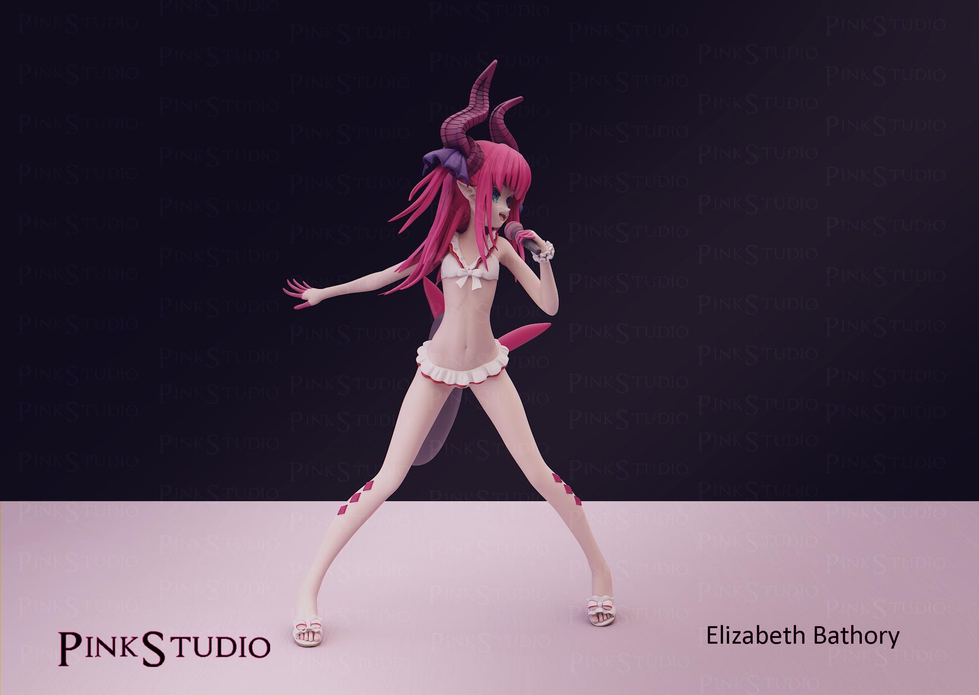 Dragon Servant Girl Model Kit | 3D Resin Printed Figurine | Pink Studio