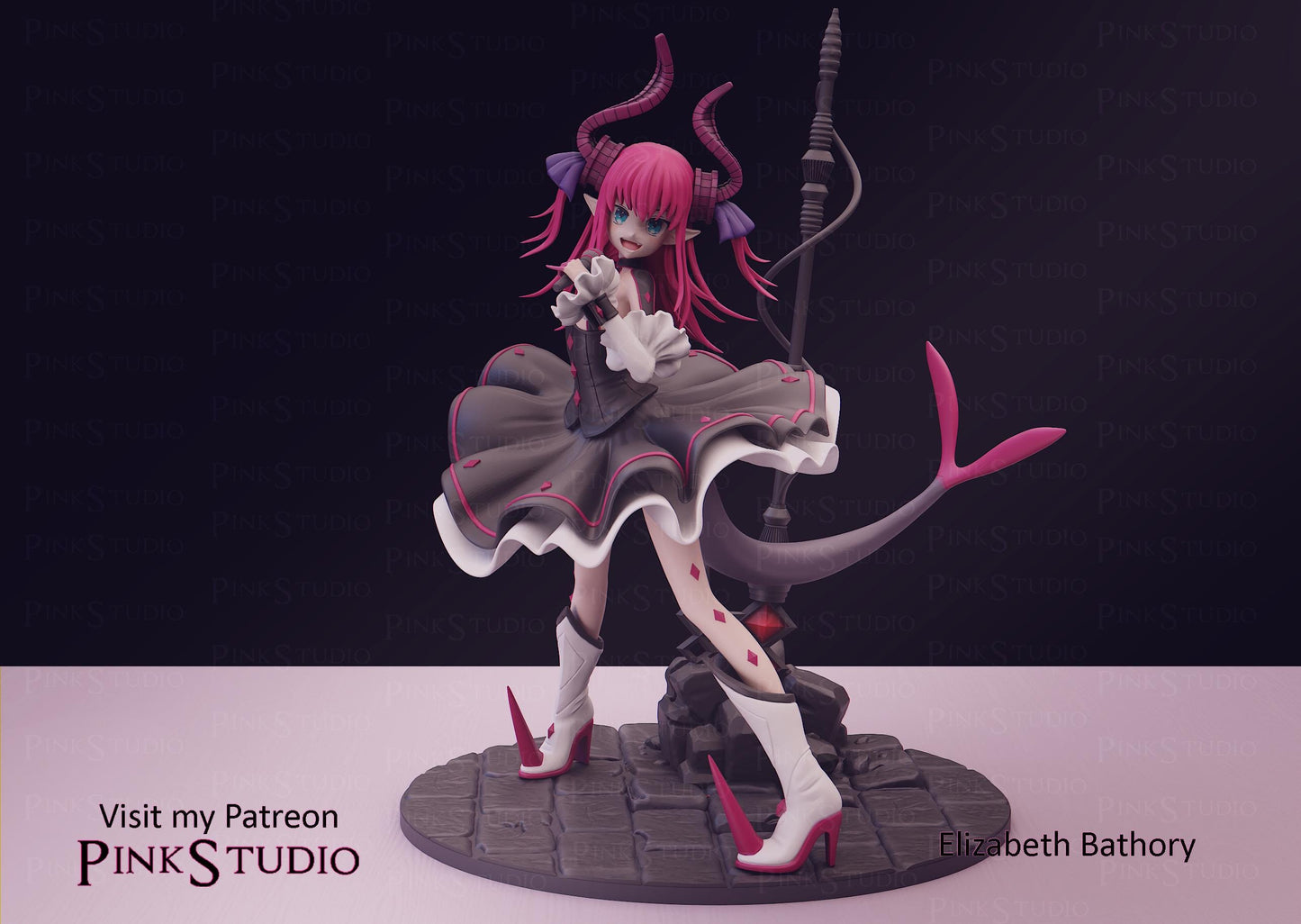 Dragon Servant Girl Model Kit | 3D Resin Printed Figurine | Pink Studio