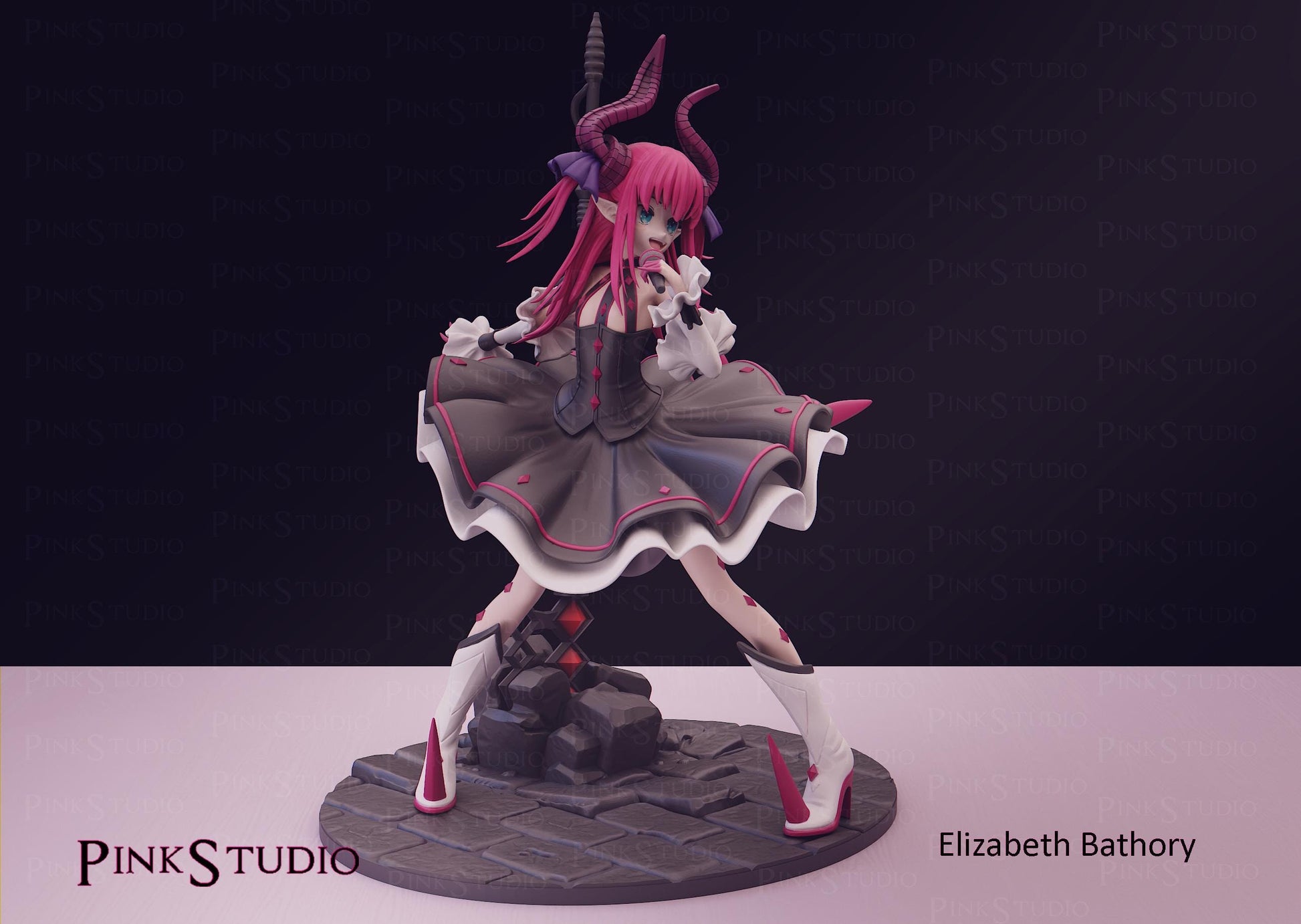 Dragon Servant Girl Model Kit | 3D Resin Printed Figurine | Pink Studio