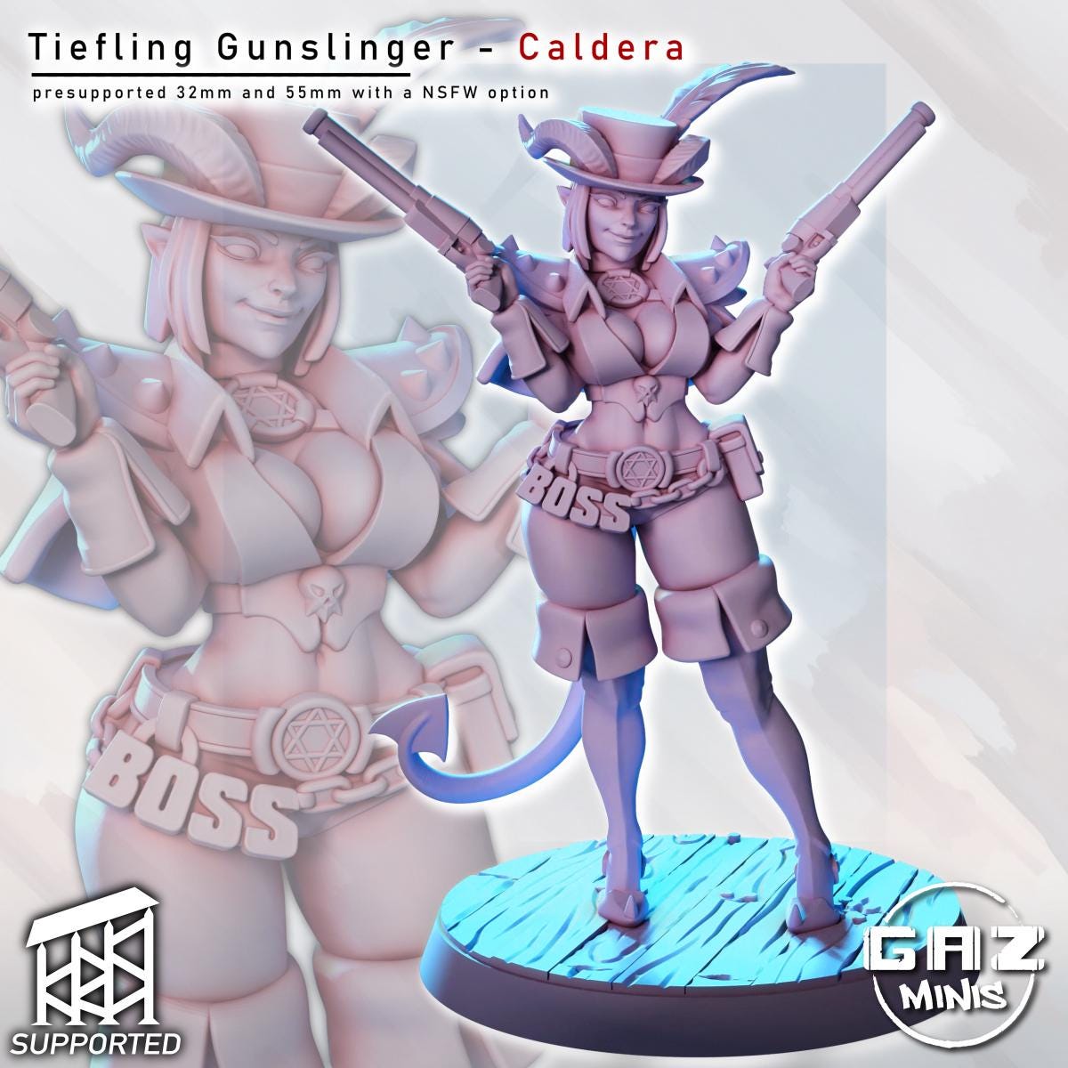 Tiefling Gunslinger Miniature | Gaz Minis