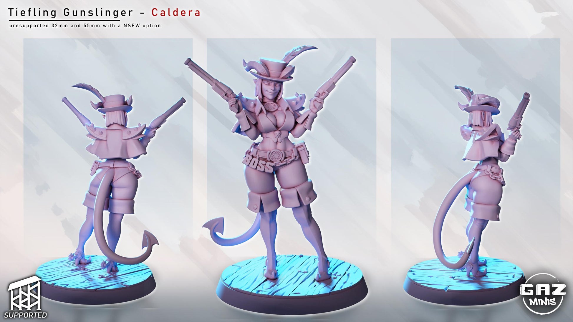 Tiefling Gunslinger Miniature | Gaz Minis