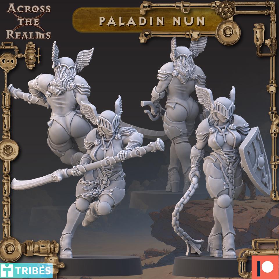 Paladin Nun Miniature | Across the Realms