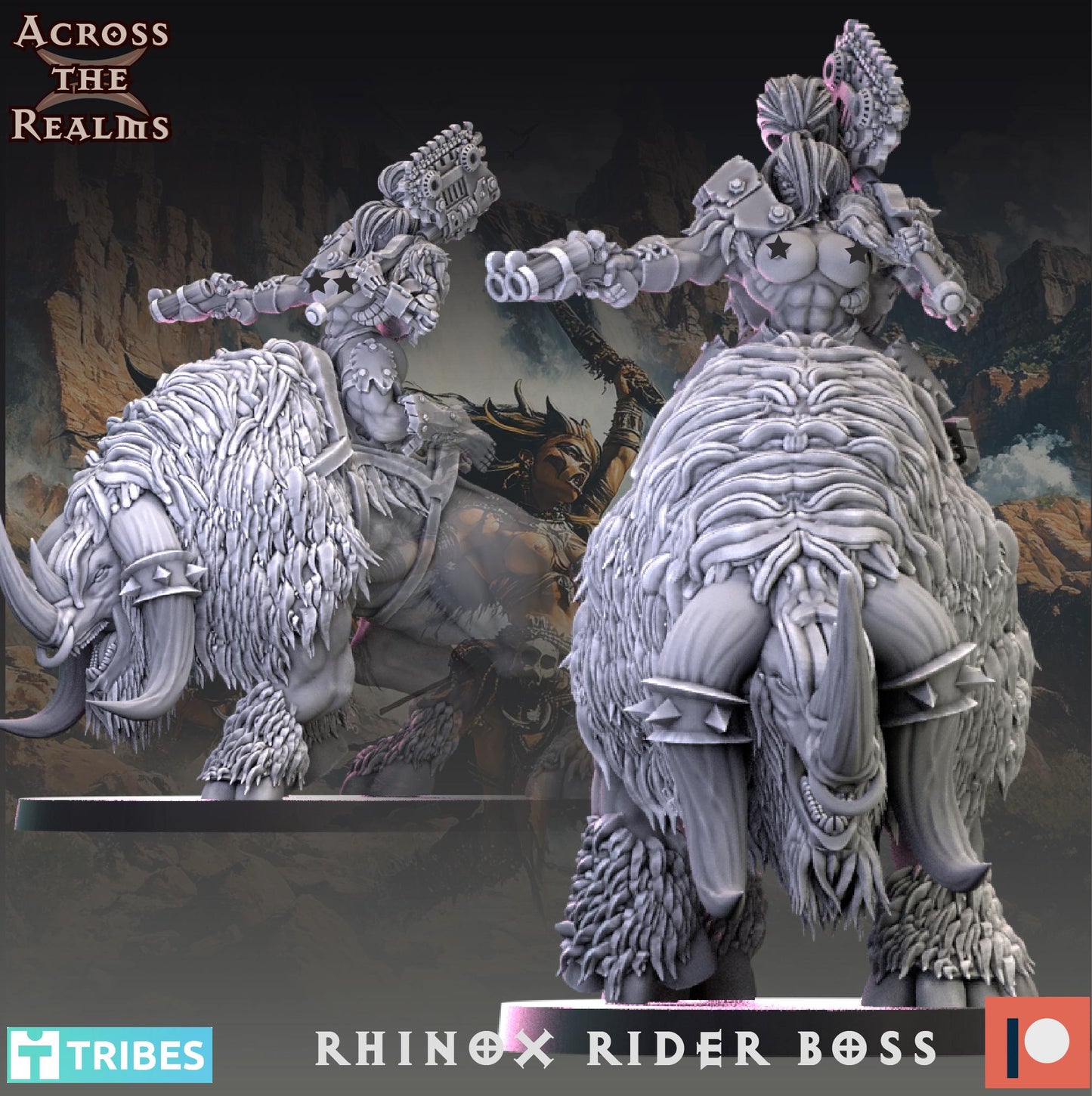 Rhino Rider Boss Miniature | Across the Realms