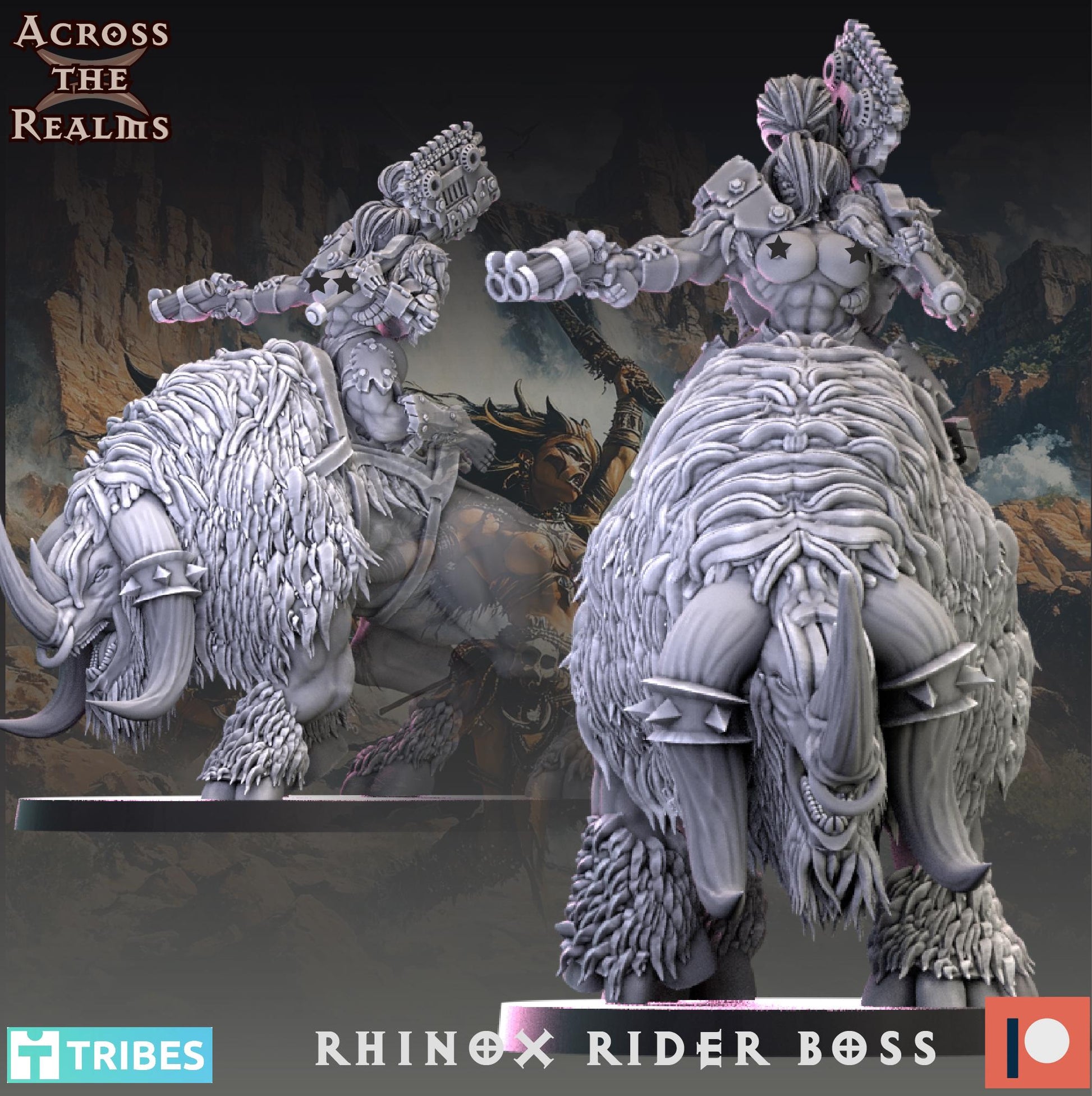 Rhino Rider Boss Miniature | Across the Realms
