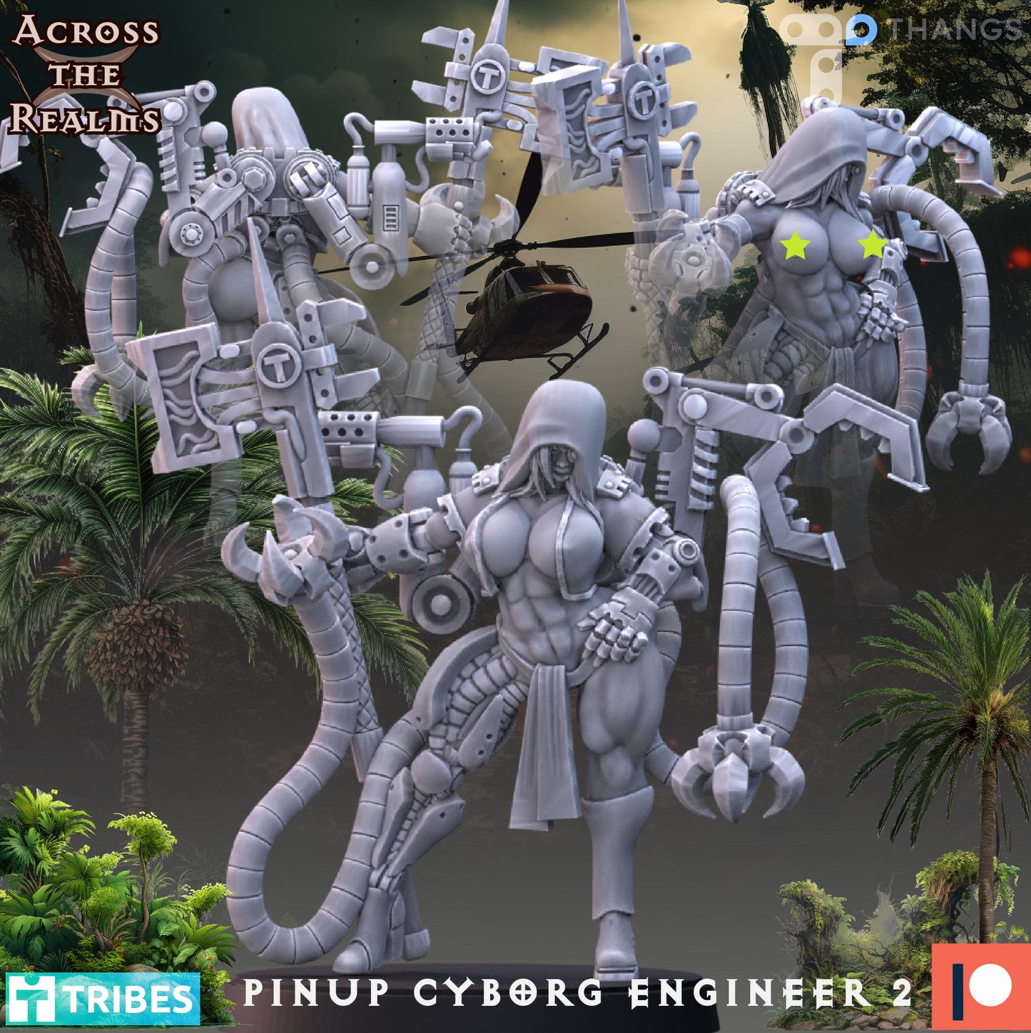 Pinup Cyborg Engineer Miniature | Across the Realms