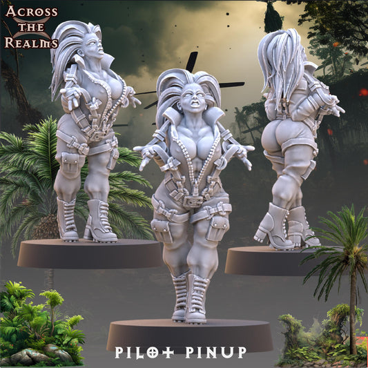 Pilot Pinup Miniature | Across the Realms