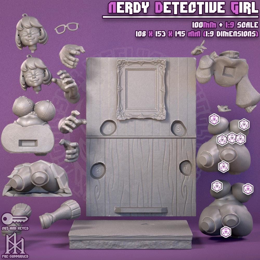 Nerdy Detective Girl Model Kit | Jigglystix