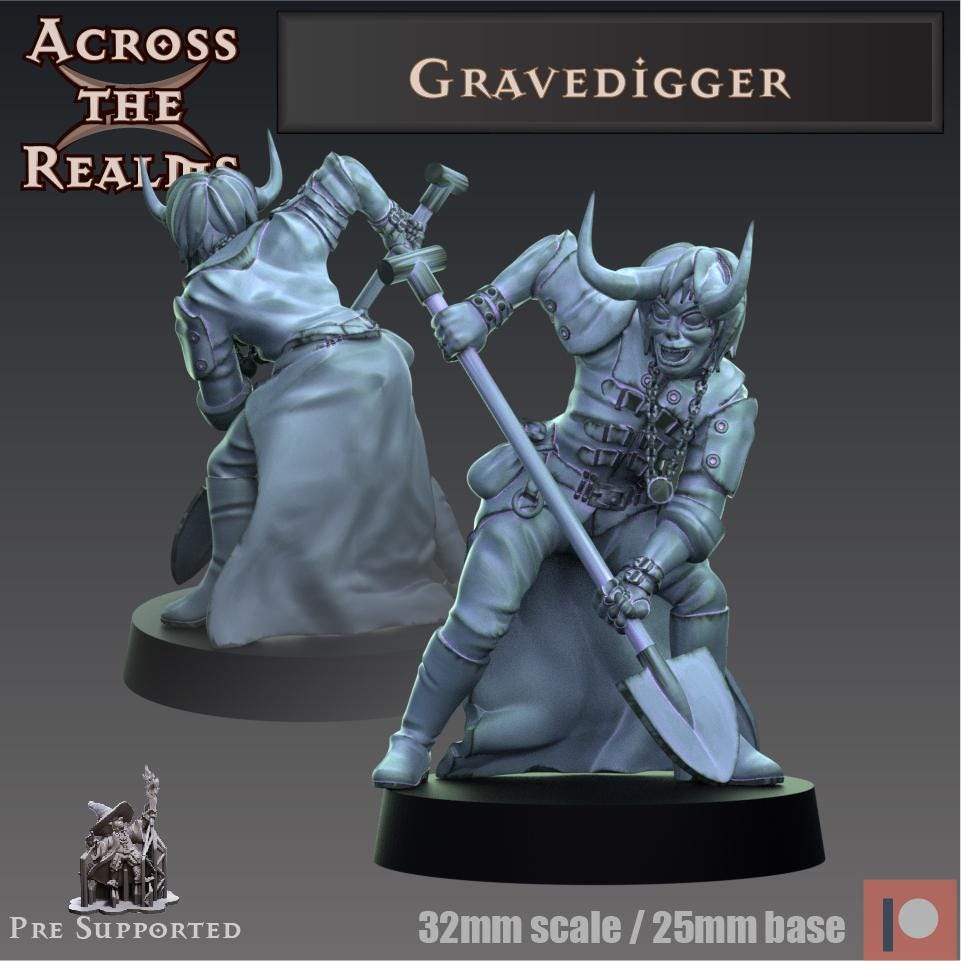 Gravedigger Miniature | Across the Realms