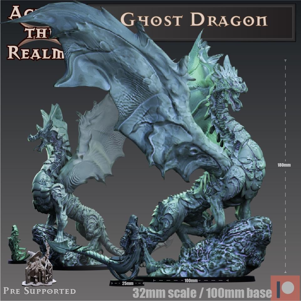 Ghost Dragon Miniature | Across the Realms