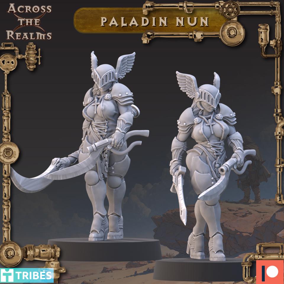 Paladin Nun Miniature | Across the Realms