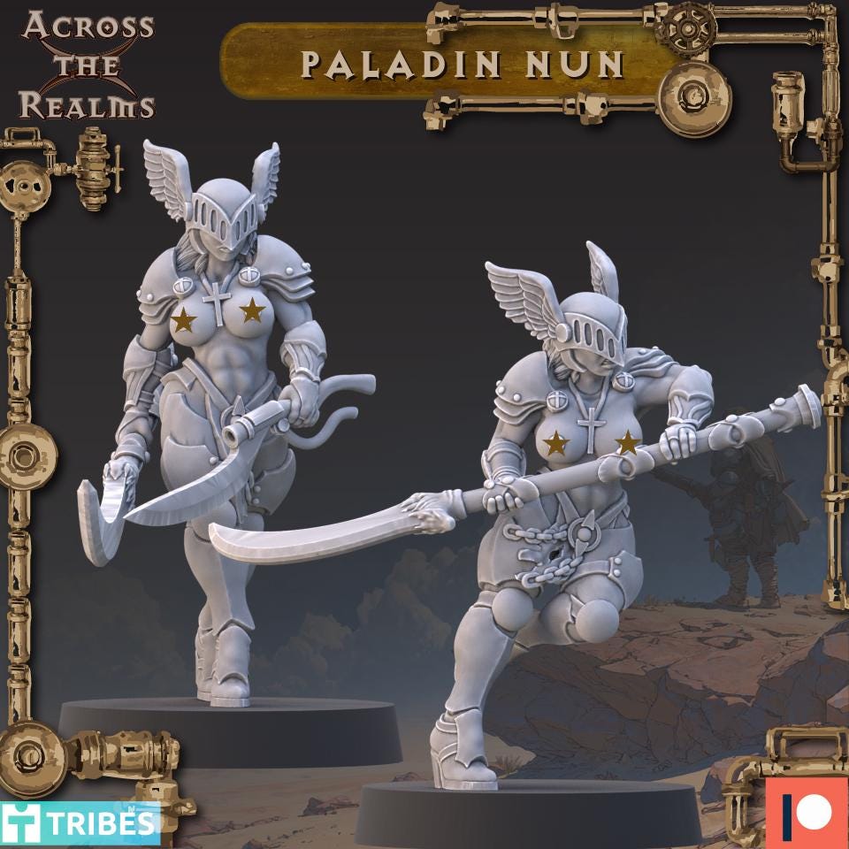 Paladin Nun Miniature | Across the Realms