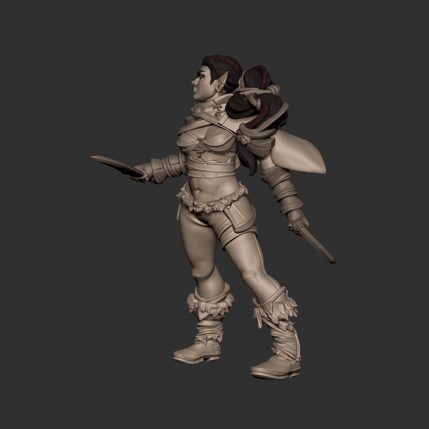 Gara the Half Orc Miniature | Bite the Bullet
