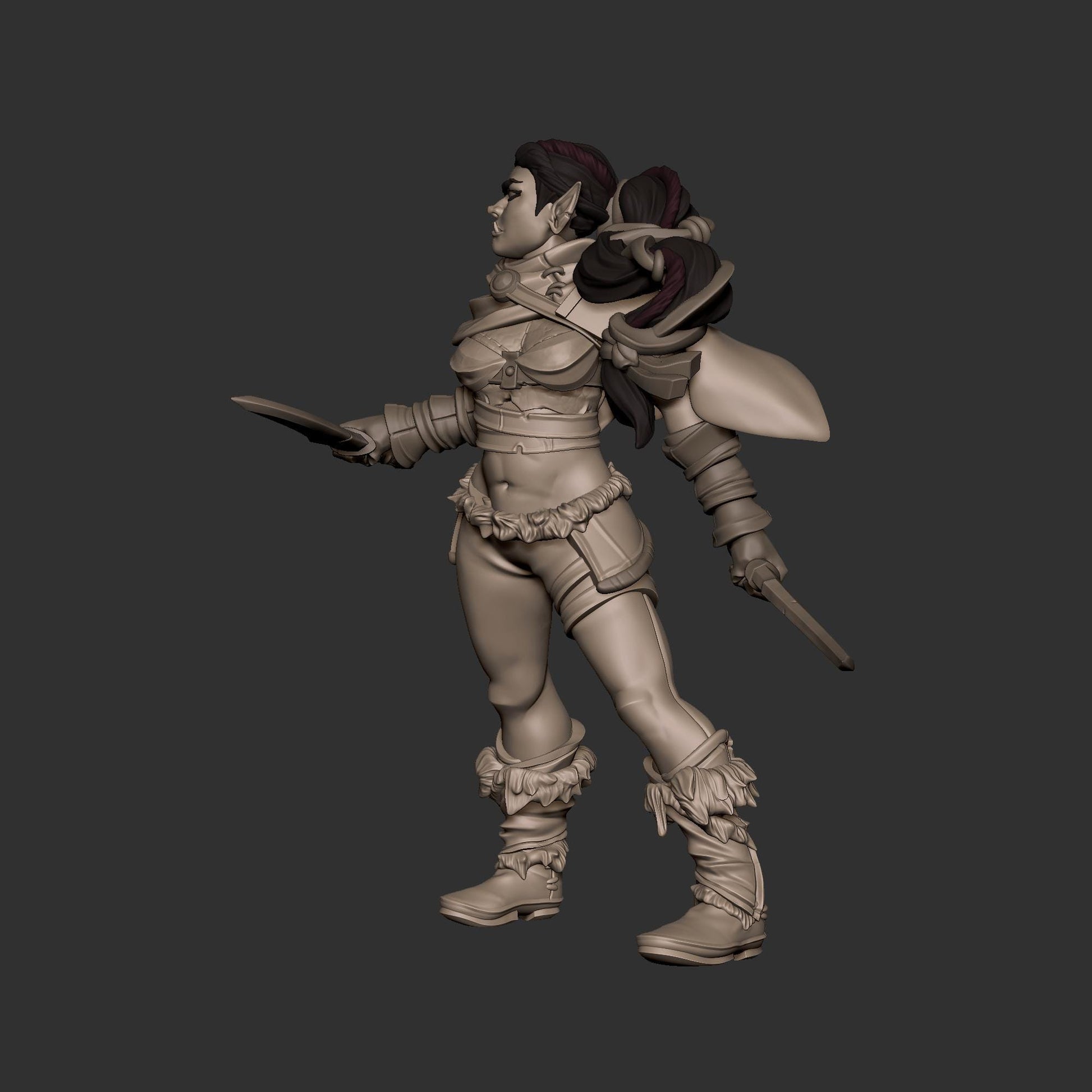 Gara the Half Orc Miniature | Bite the Bullet