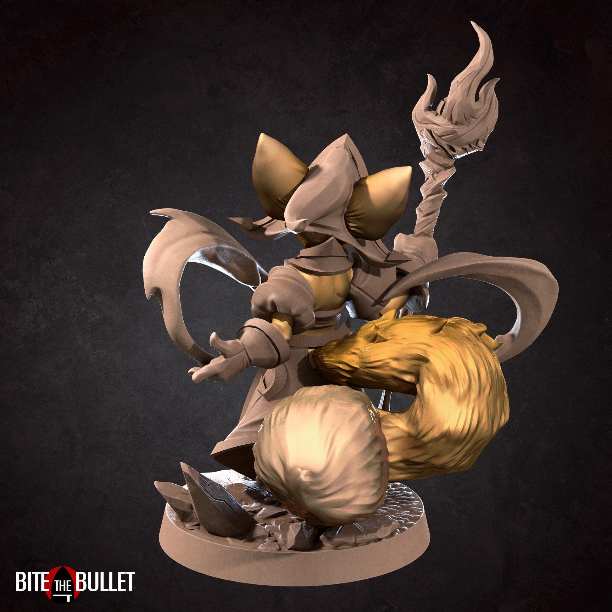 Hikari, the Foxfolk Wizard Miniature | Bite the Bullet