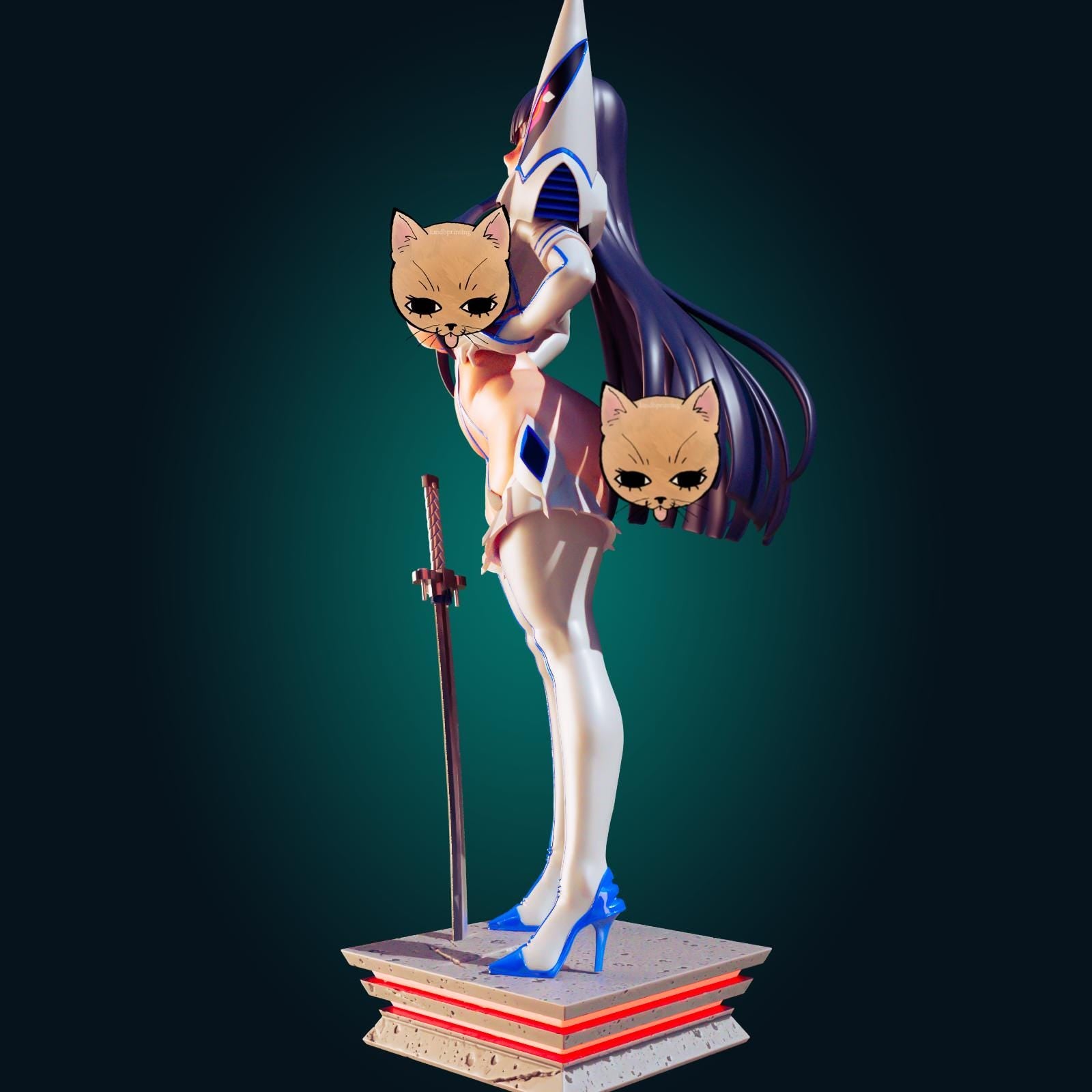 Angry Japanese Schoolgirl Model Kit | 3D Resin Printed Figurine | Officer Rhu