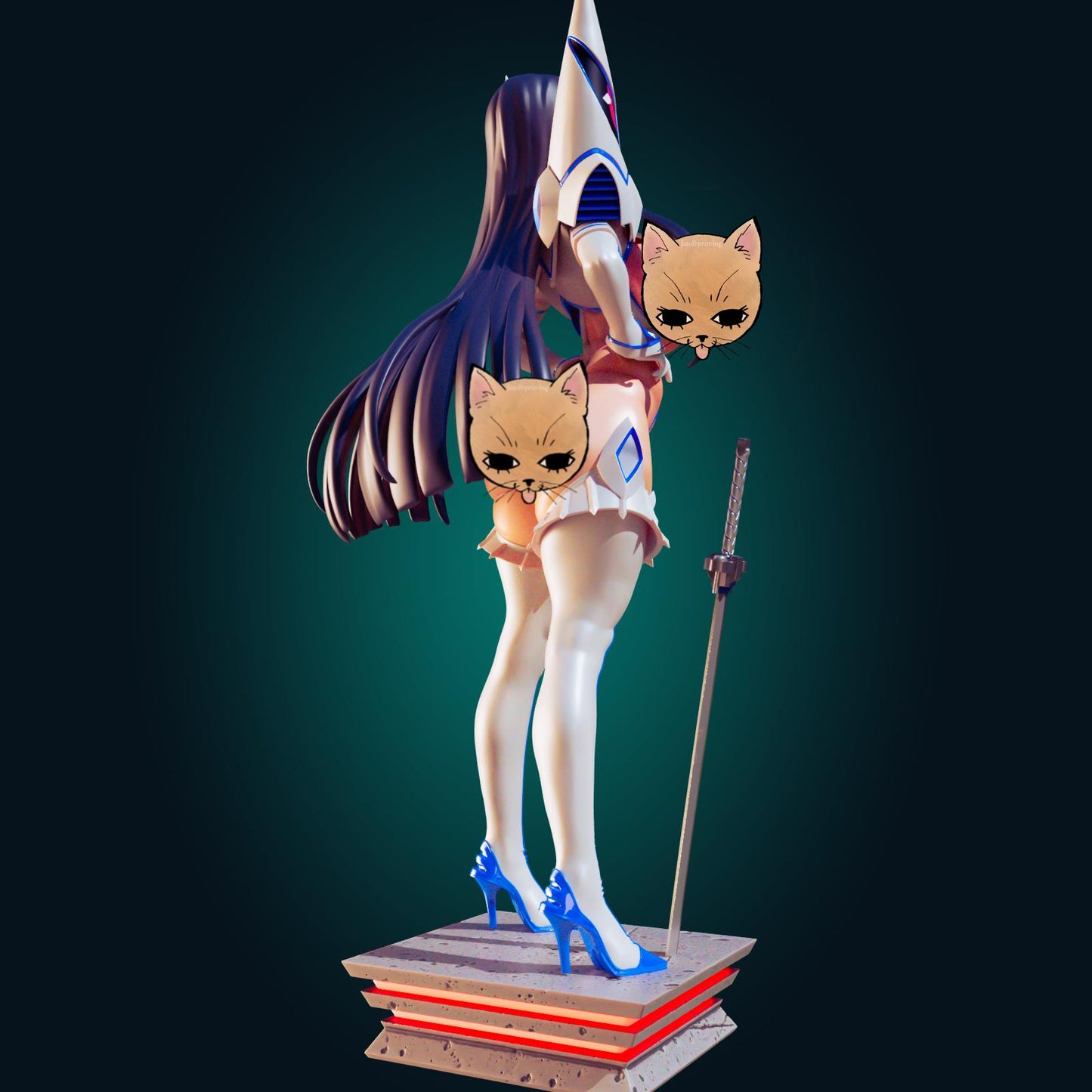Angry Japanese Schoolgirl Model Kit | 3D Resin Printed Figurine | Officer Rhu