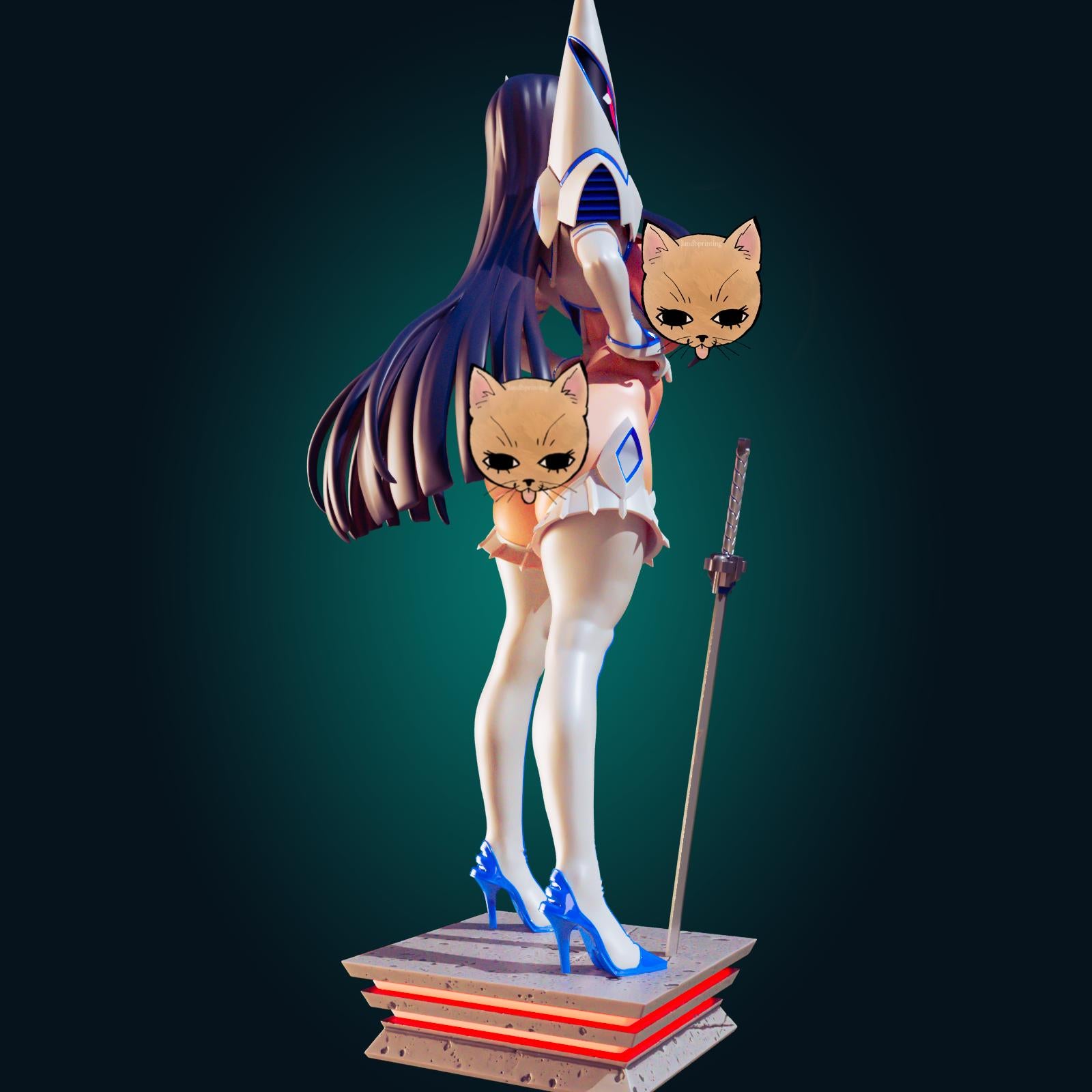 Angry Japanese Schoolgirl Model Kit | 3D Resin Printed Figurine | Officer Rhu